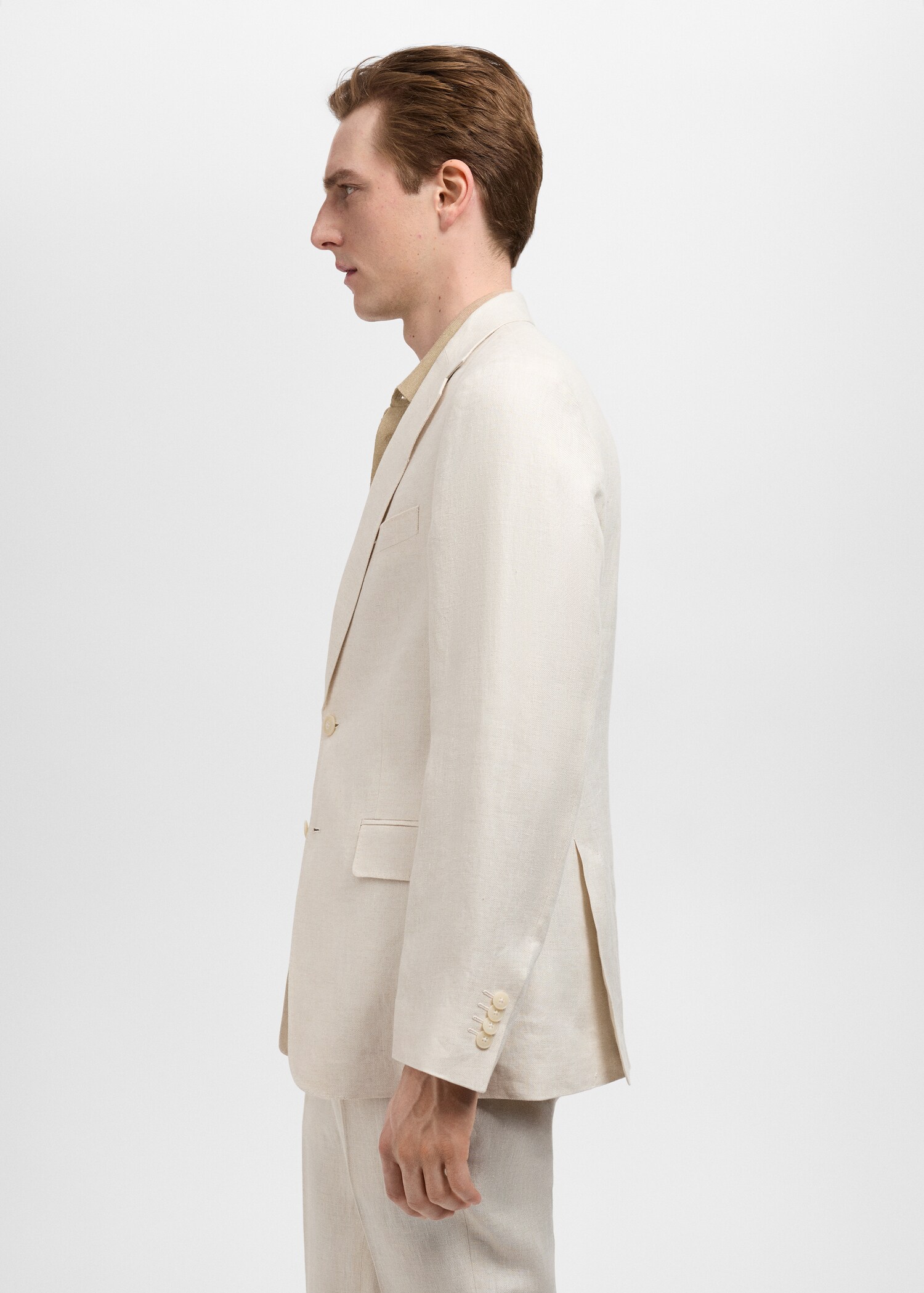 Amalfi 100% linen slim-fit suit jacket - Details of the article 2