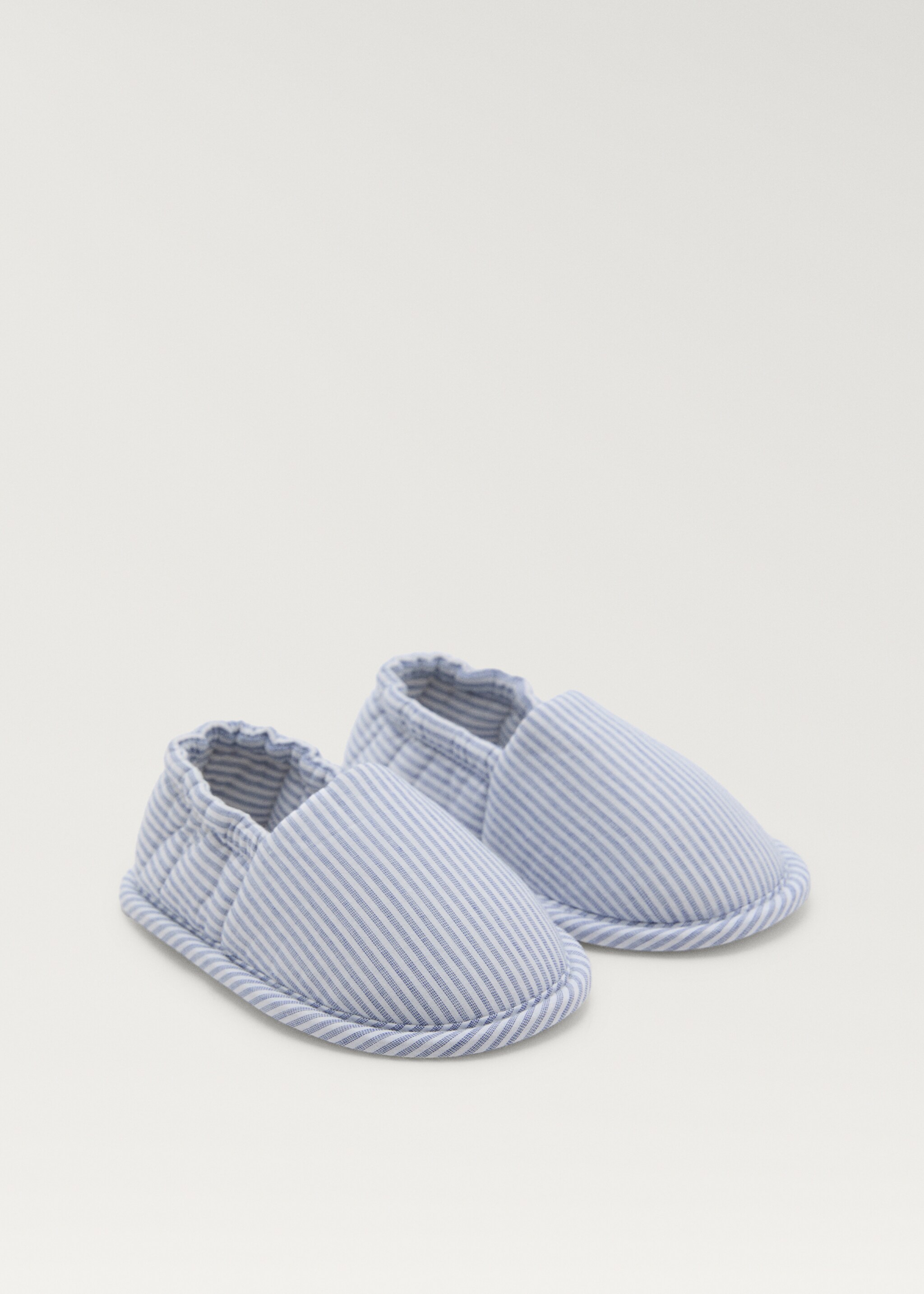 Cotton striped slippers - Medium plane, Blue. Ref: 87085922-00.