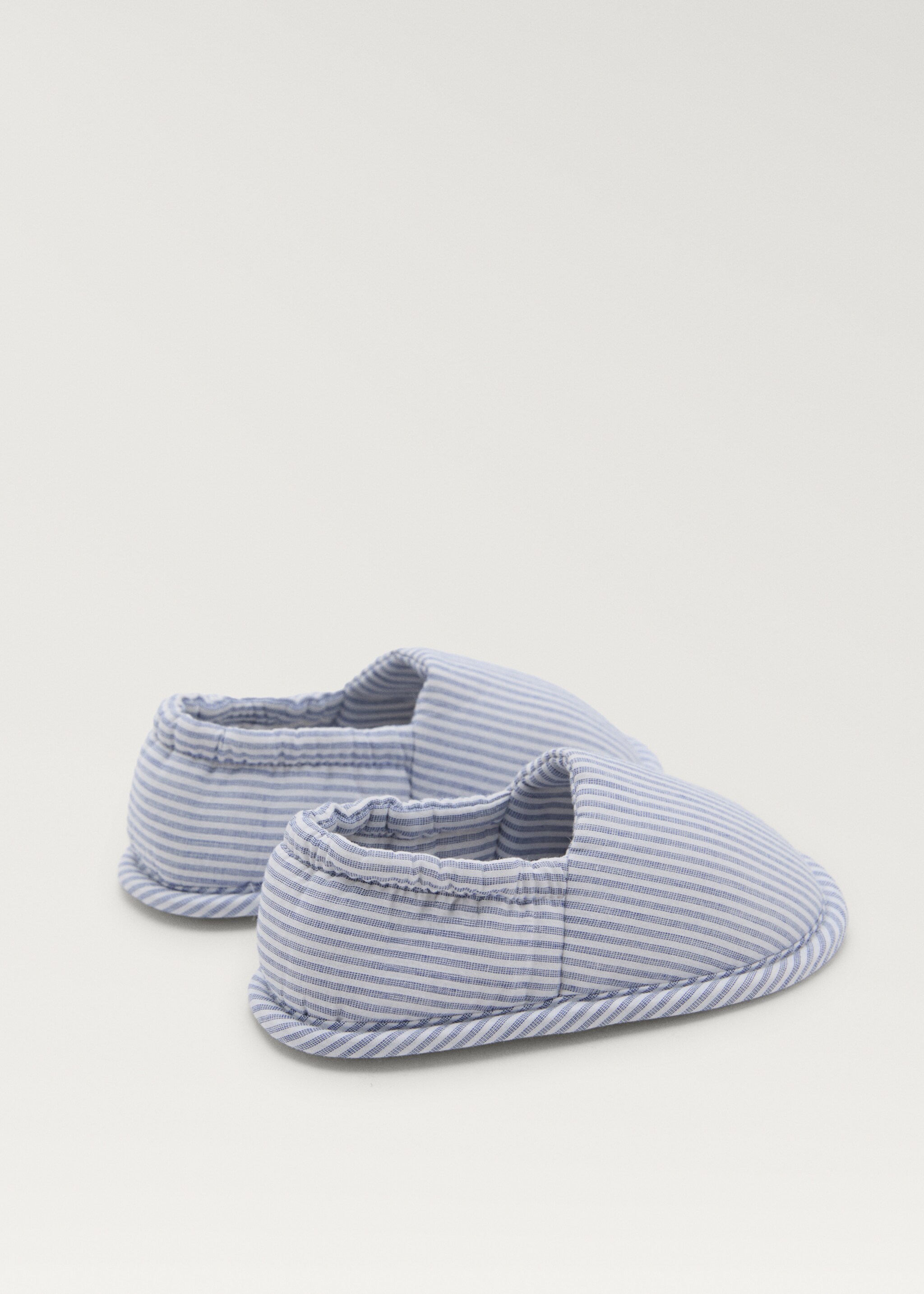 Cotton striped slippers - Details of the article 1, Blue. Ref: 87085922-00.