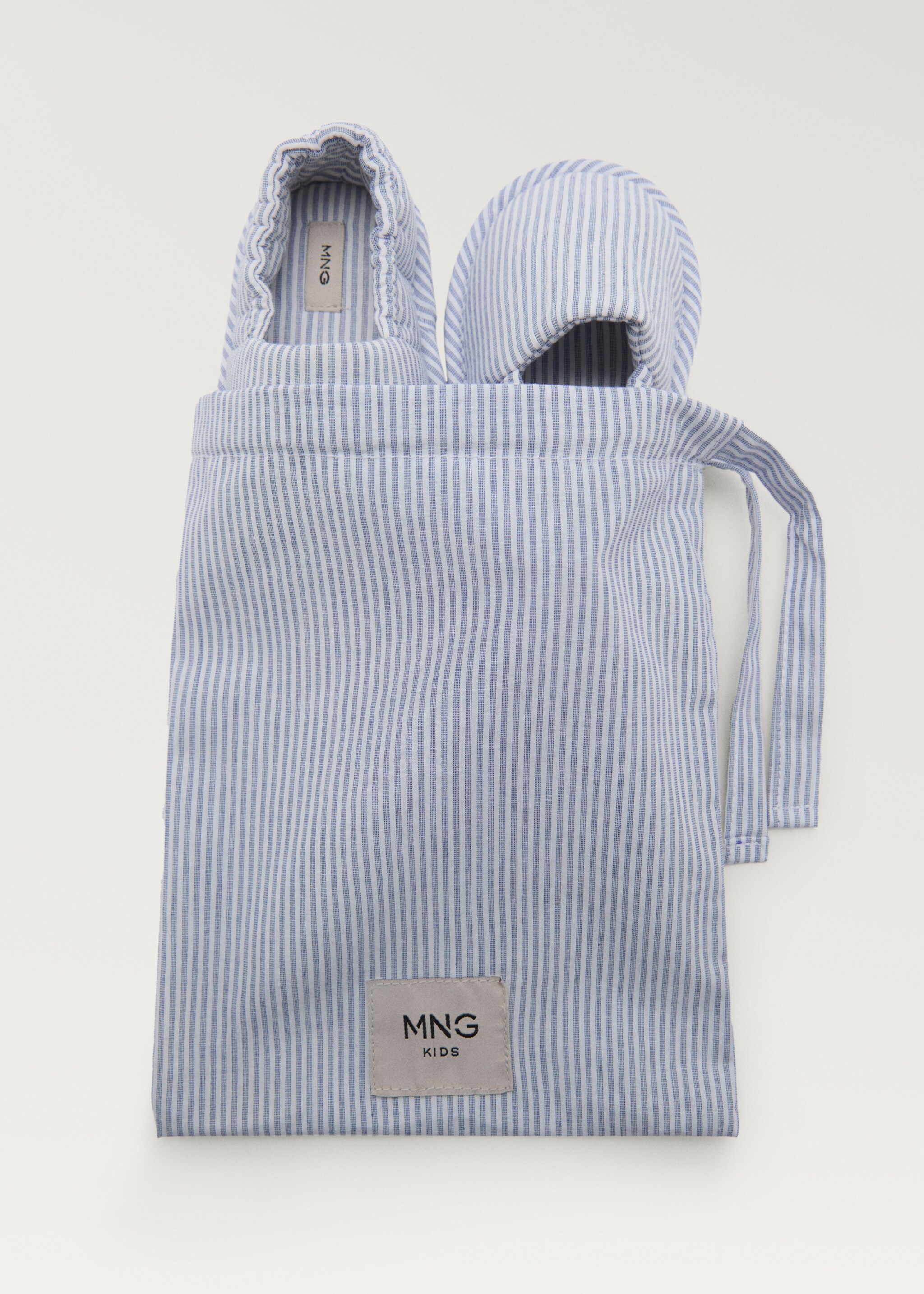 Cotton striped slippers - Details of the article 3, Blue. Ref: 87085922-00.