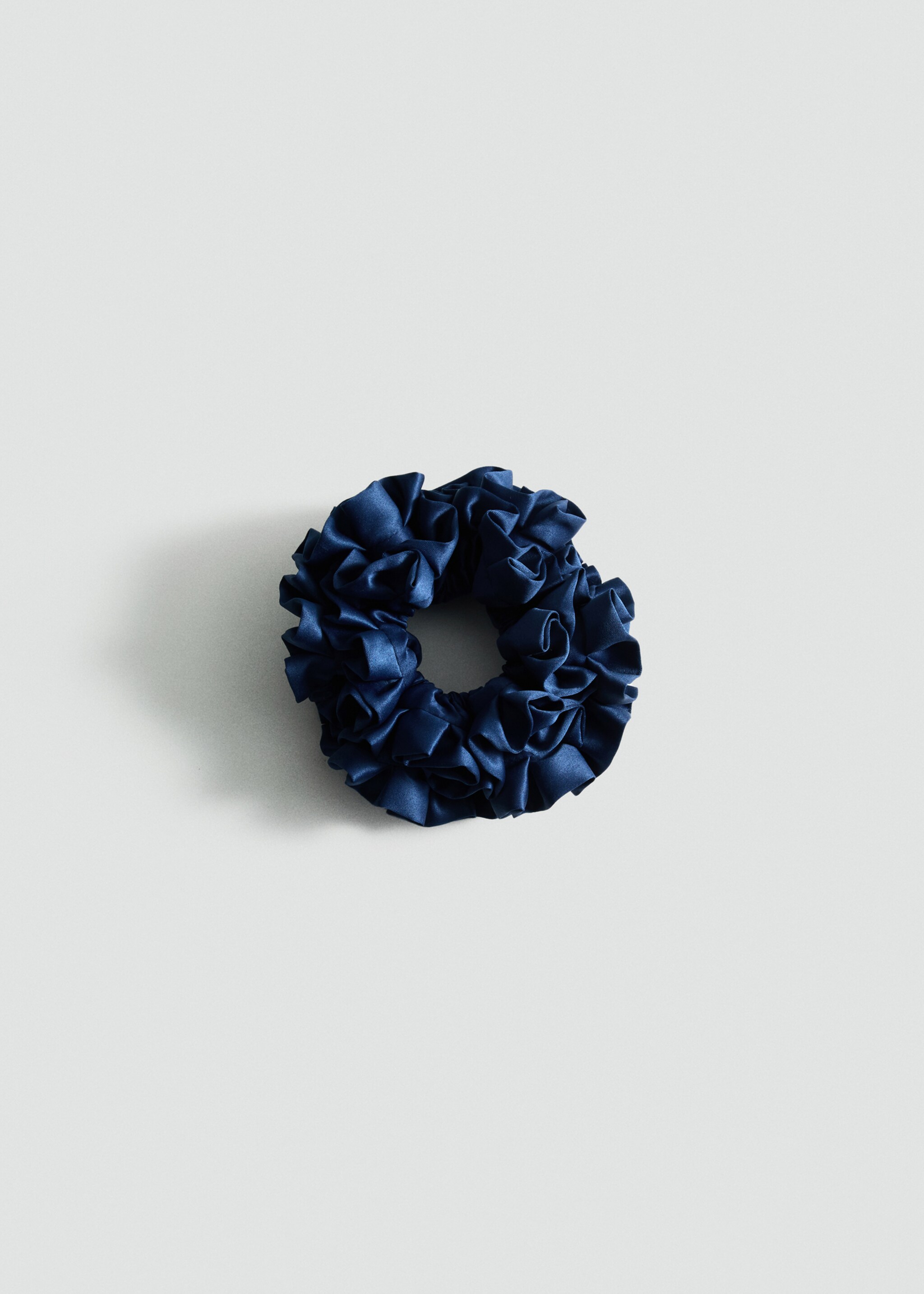 Mini ruffled scrunchie - Article without model, Dark Navy. Ref: 87085926-00.