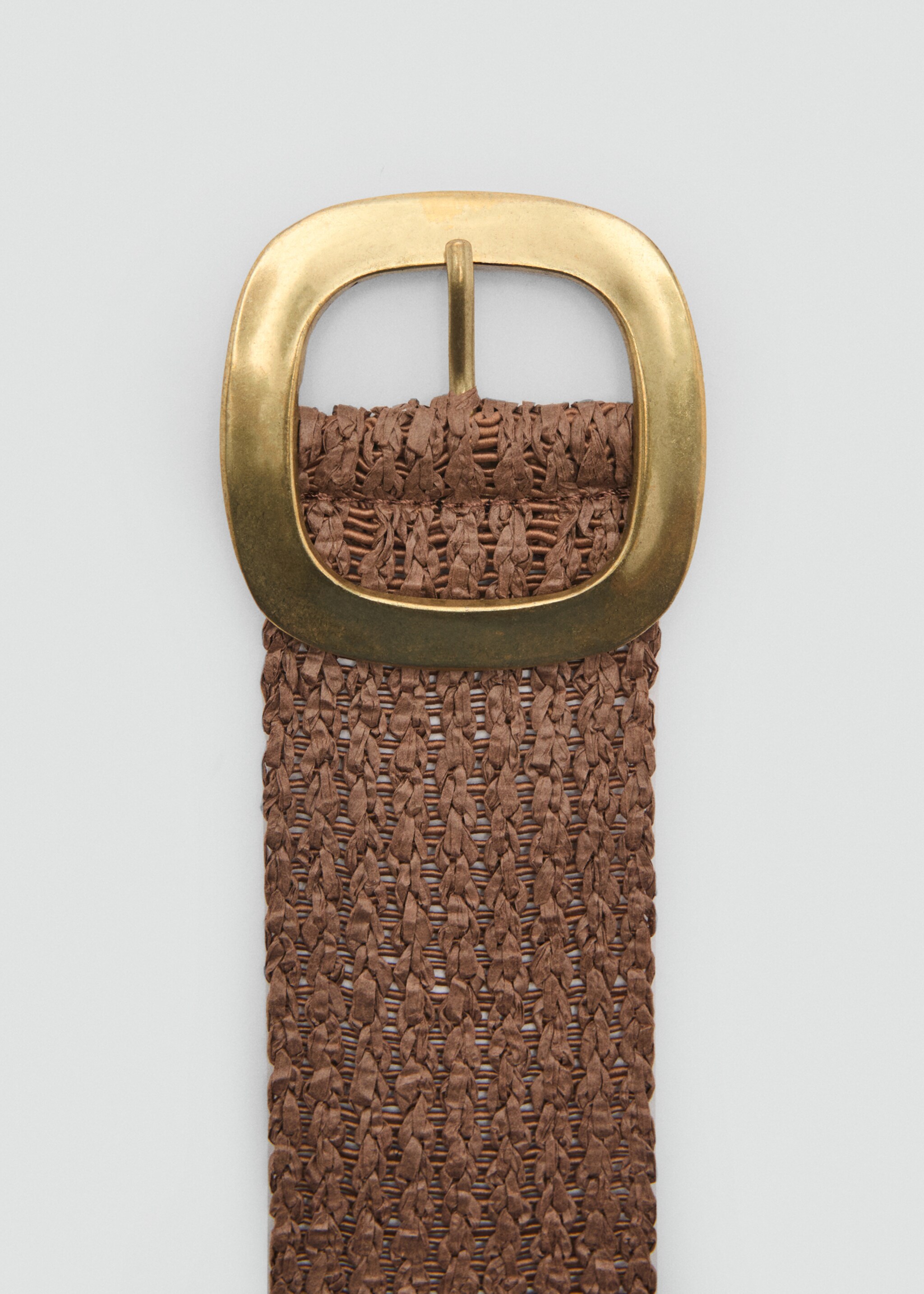 Ceinture fibre naturelle boucle ovale - Détail de l'article 1, Marron. Ref: 87085931-00.
