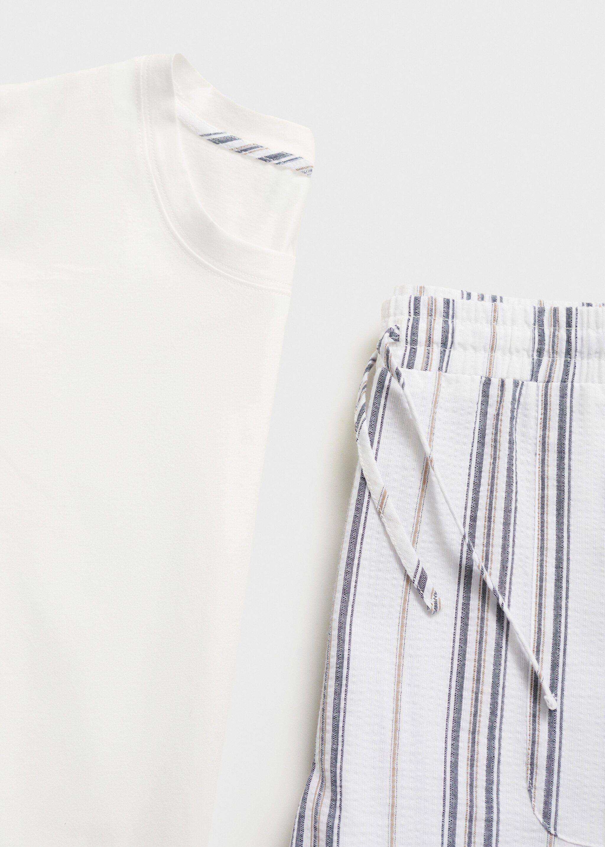 Pack of 100% cotton short pyjamas - Details of the article 8, Ecru. Ref: 87085938-00.