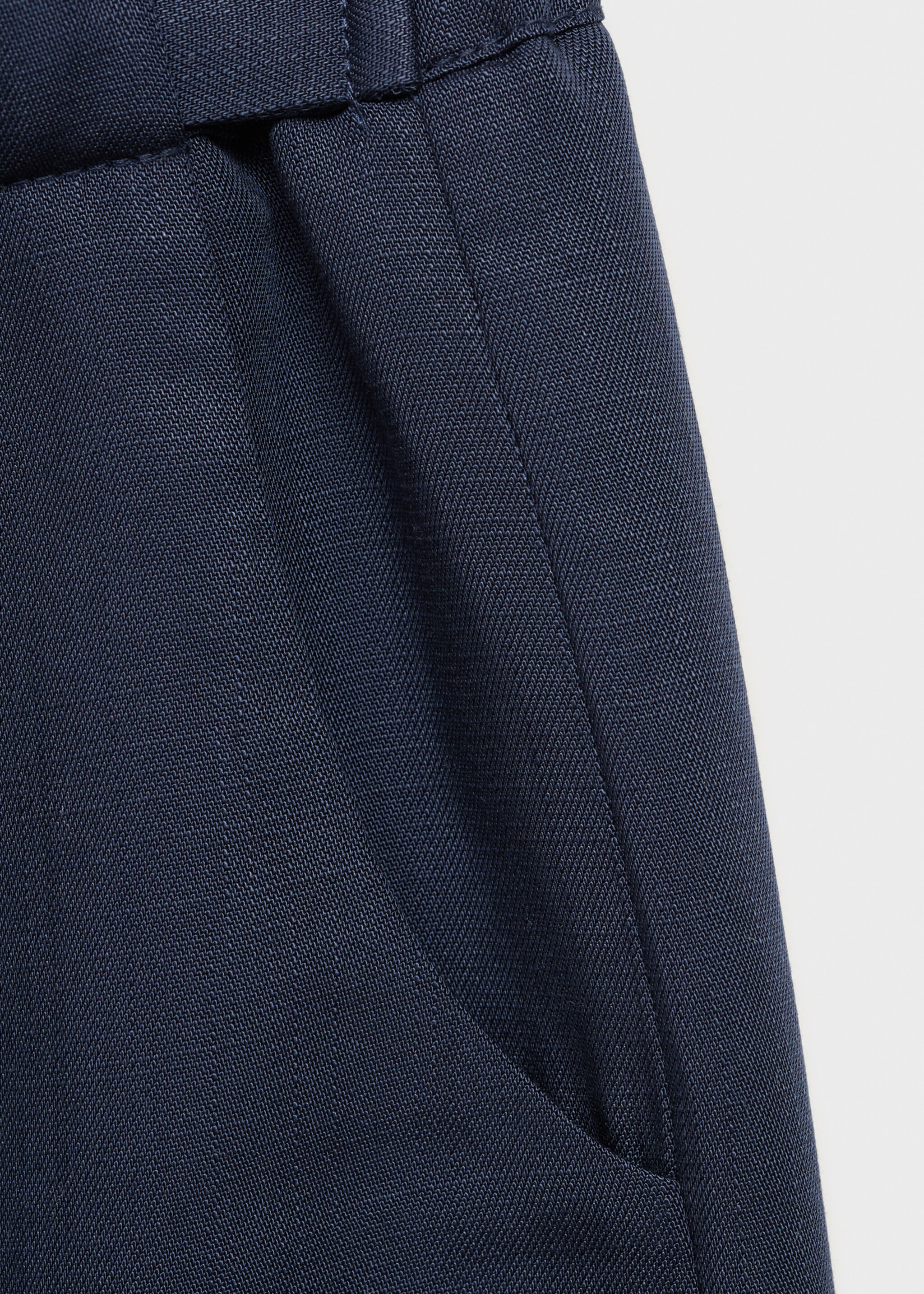 Pantalón cinturón lazo - Detalle del artículo 0, Azul marino oscuro. Ref: 87085942-00.