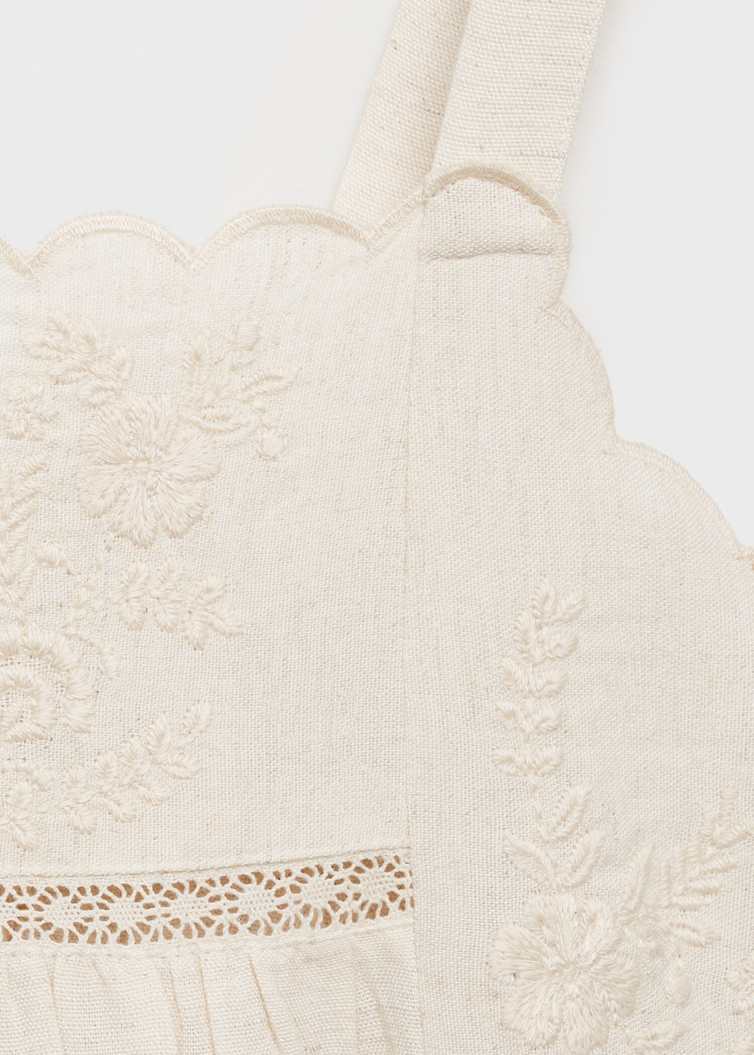 Cotton linen embroidered dress - Details of the article 0