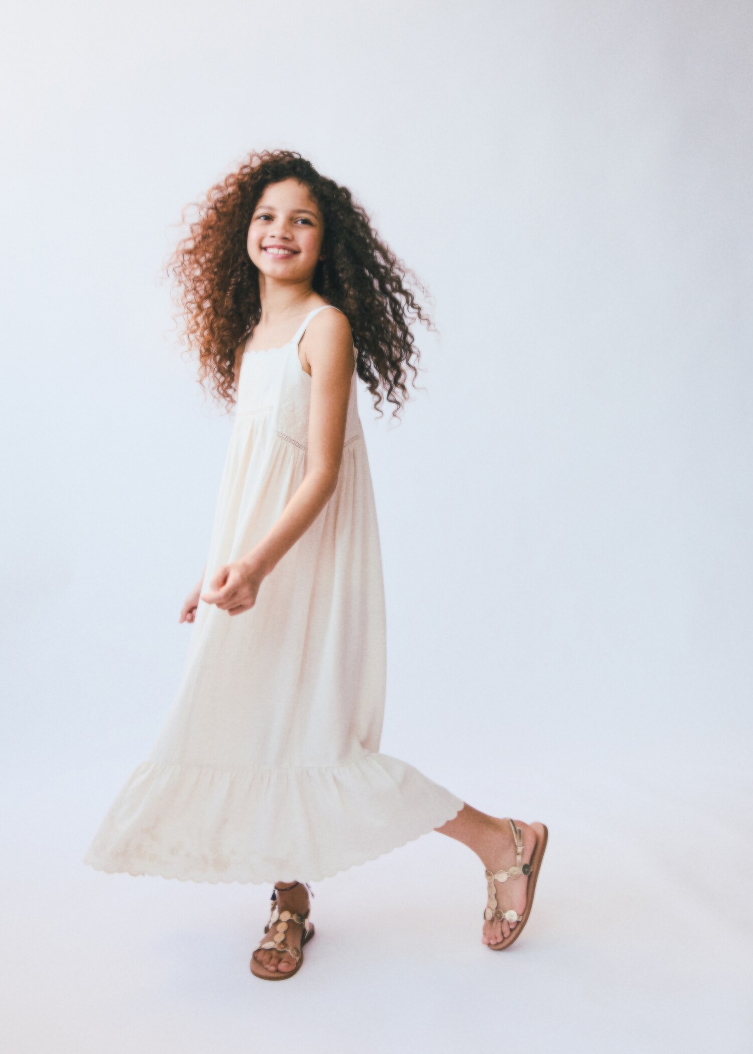 Cotton linen embroidered dress - Details of the article 5