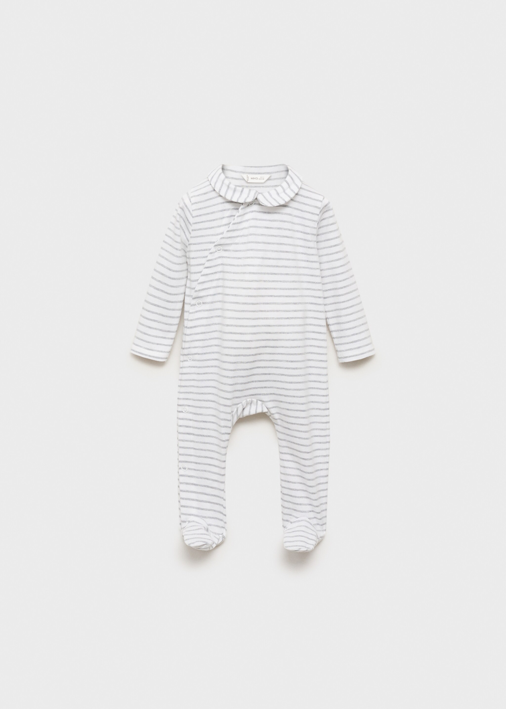 Striped bodysuit pyjamas - Article without model, Off White. Ref: 87085946-00.