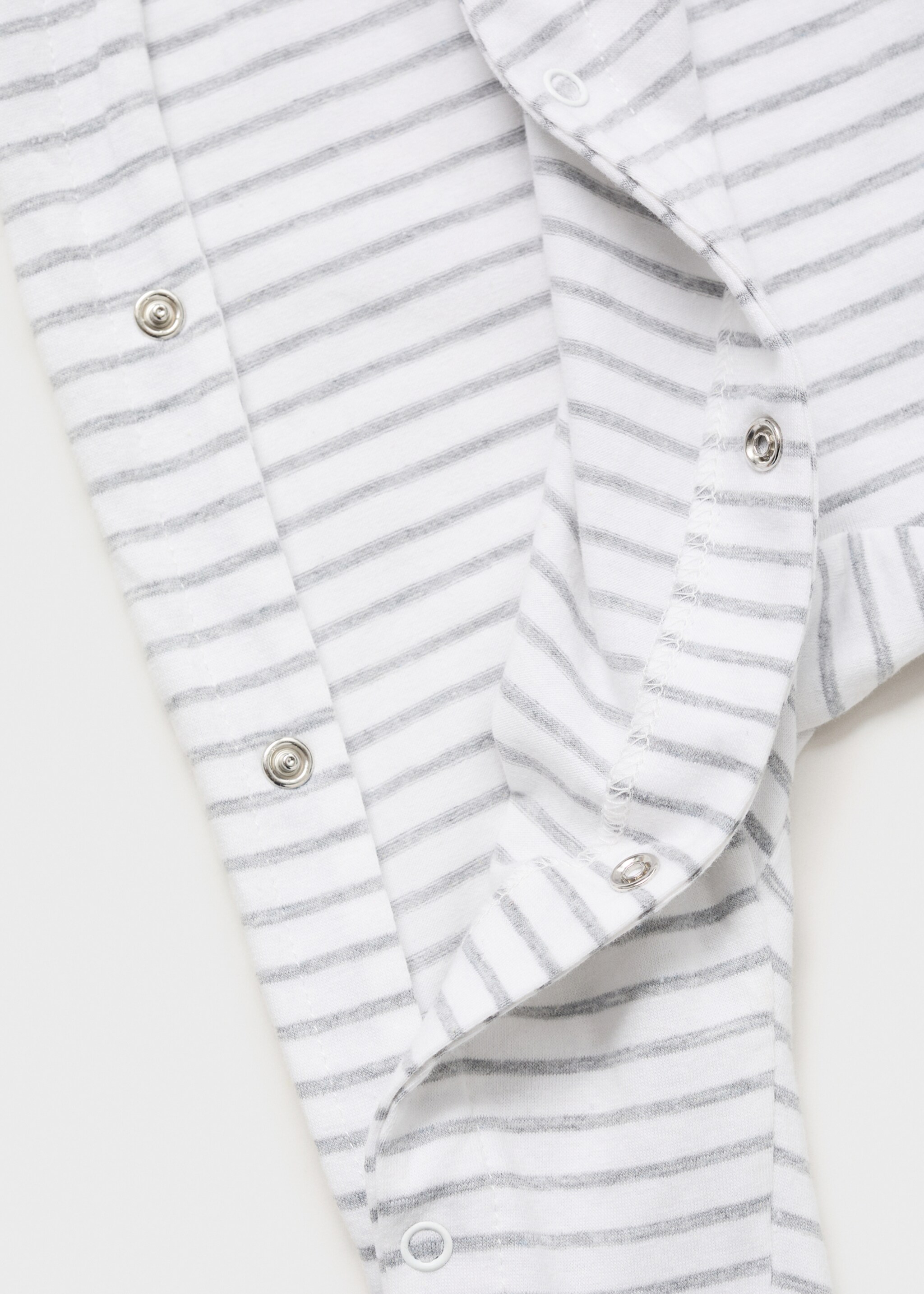 Striped bodysuit pyjamas - Details of the article 0, Off White. Ref: 87085946-00.