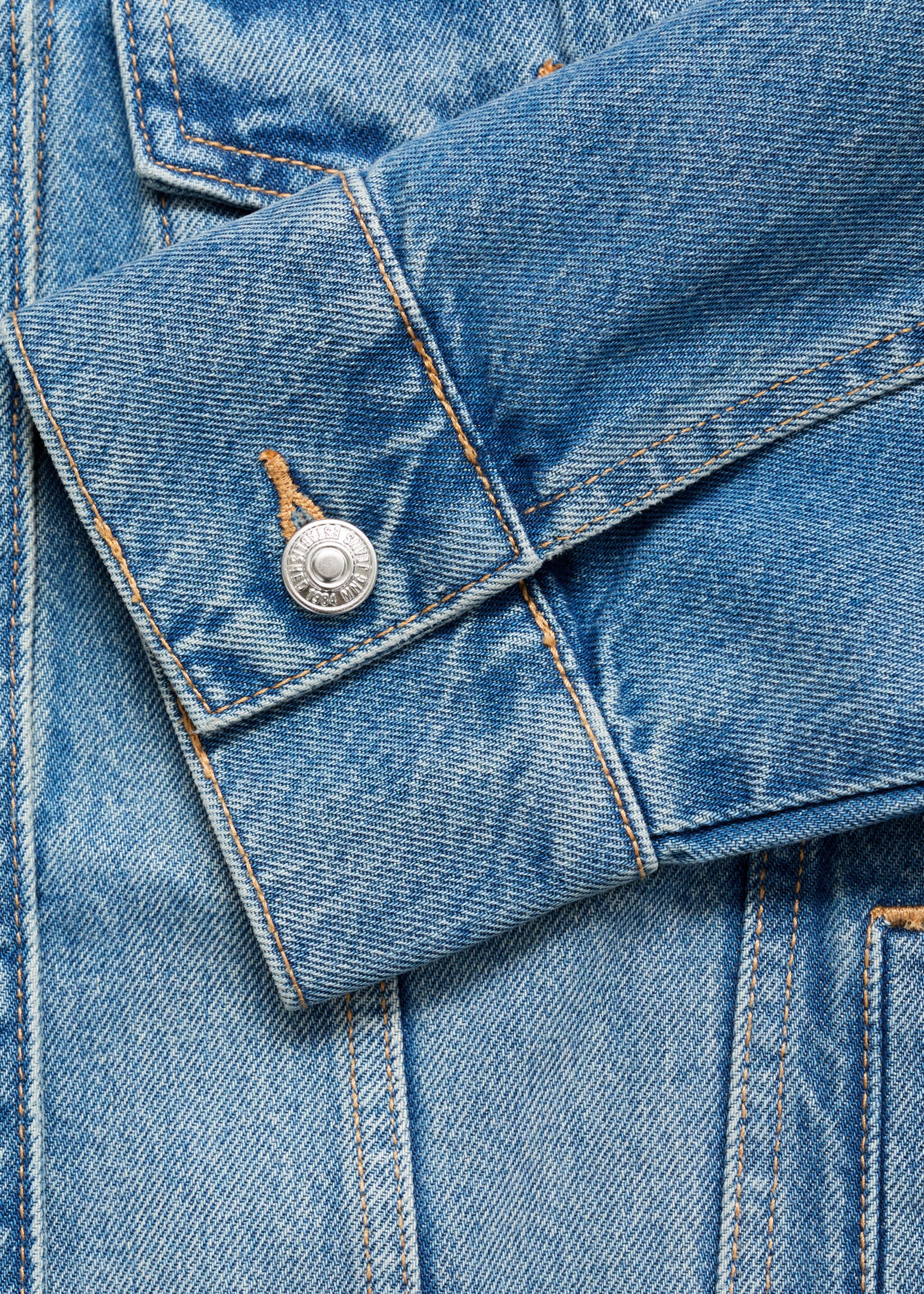 Oversized denim jacket with pockets - Details of the article 0, Medium Blue. Ref: 87085953-00.
