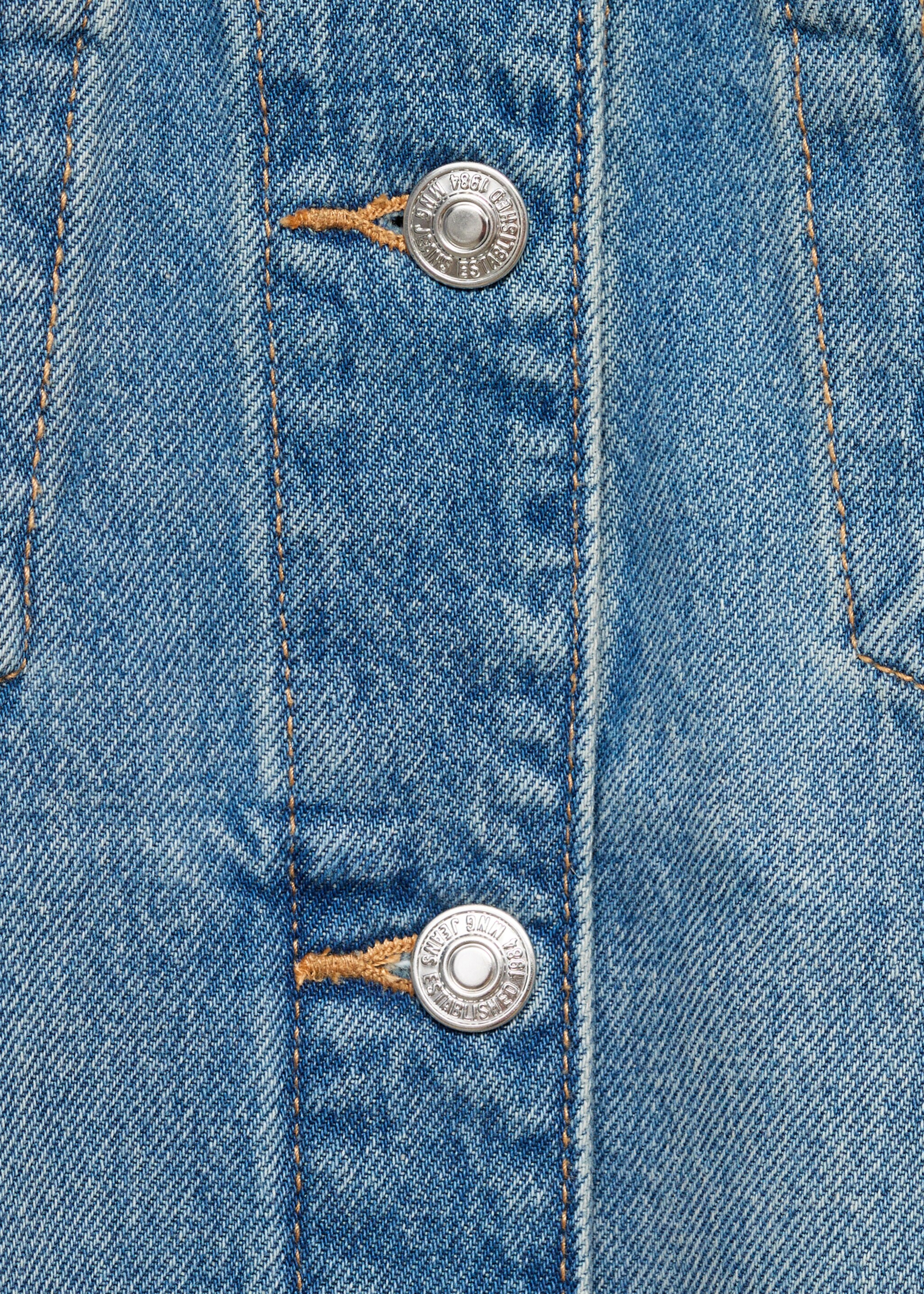 Oversized denim jacket with pockets - Details of the article 8, Medium Blue. Ref: 87085953-00.