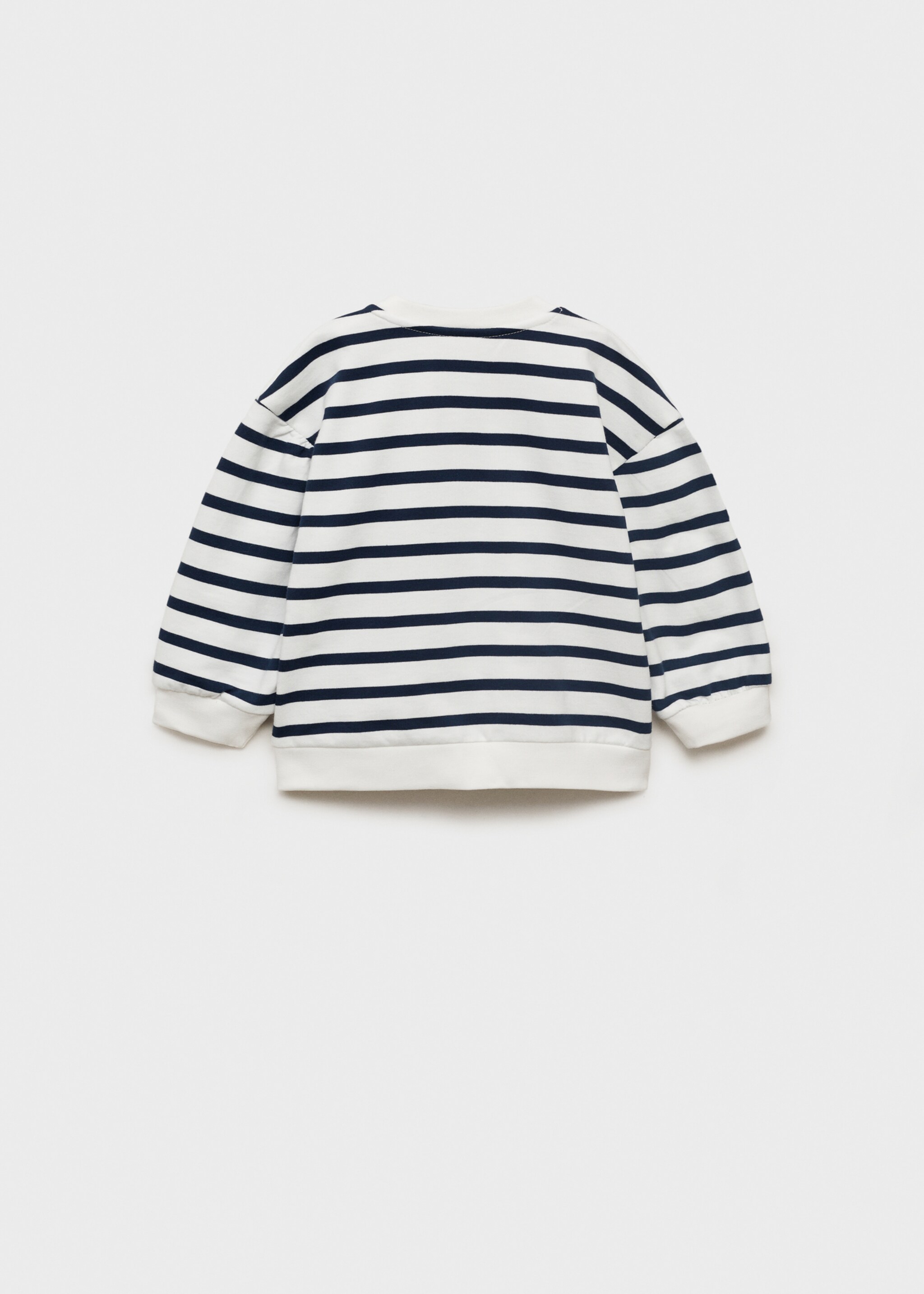 Dessuadora ratlles missatge - Revers de l'article, Blau marí fosc. Ref: 87085962-00.