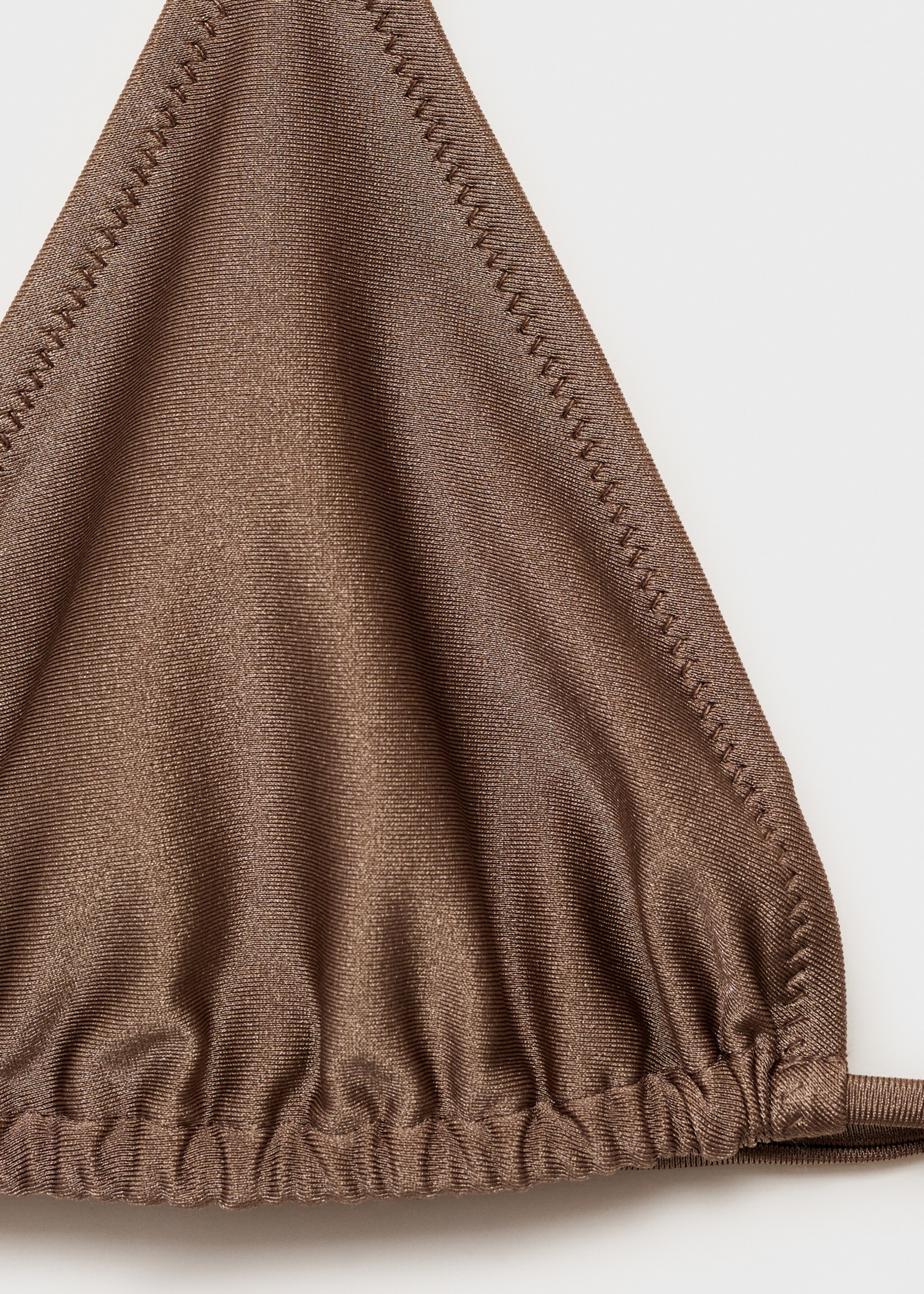 Bikini top with shiny finish - Details of the article 8, Medium Brown. Ref: 87085967-00.