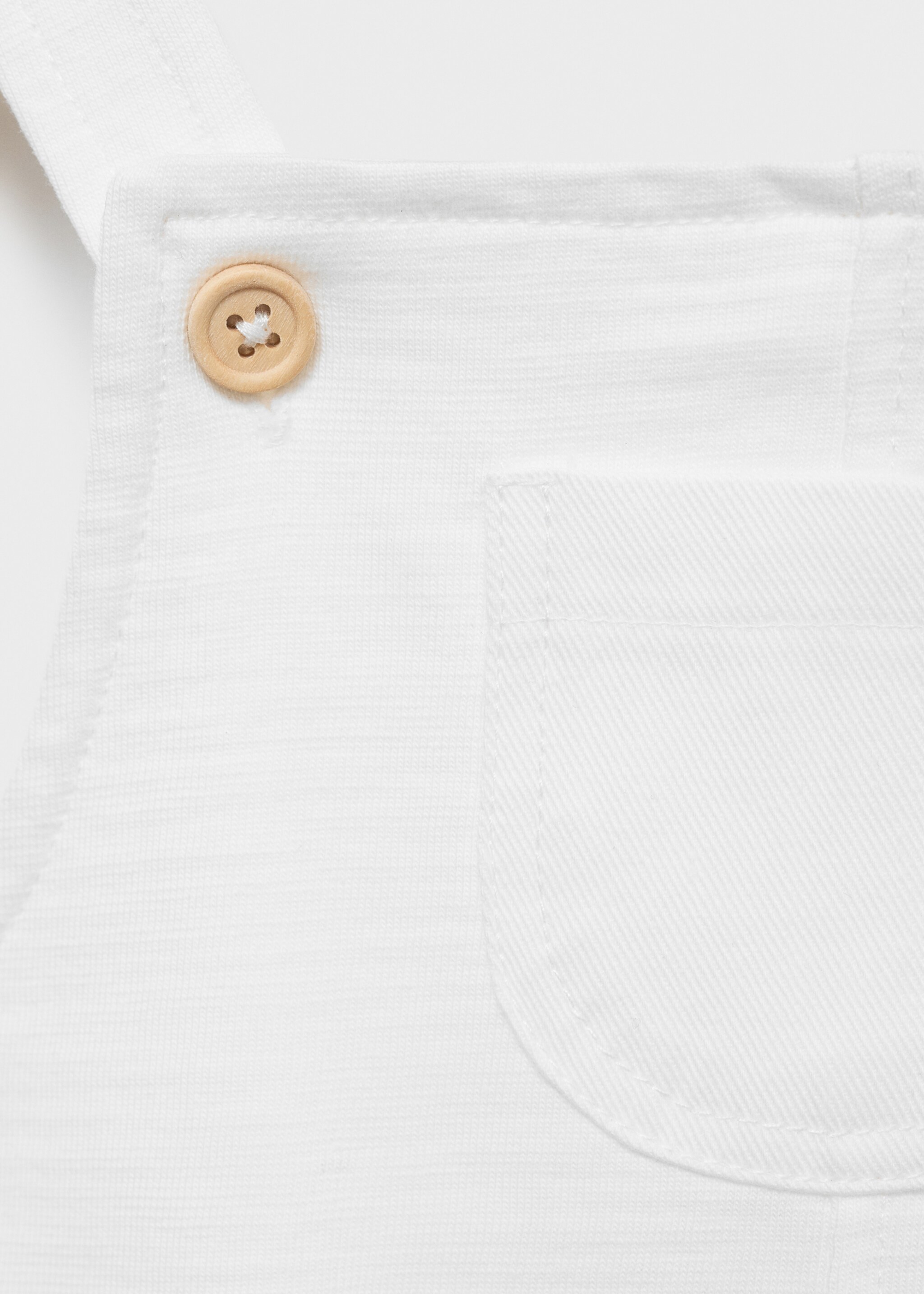 Short cotton dungarees - Details of the article 0, Off White. Ref: 87085972-00.
