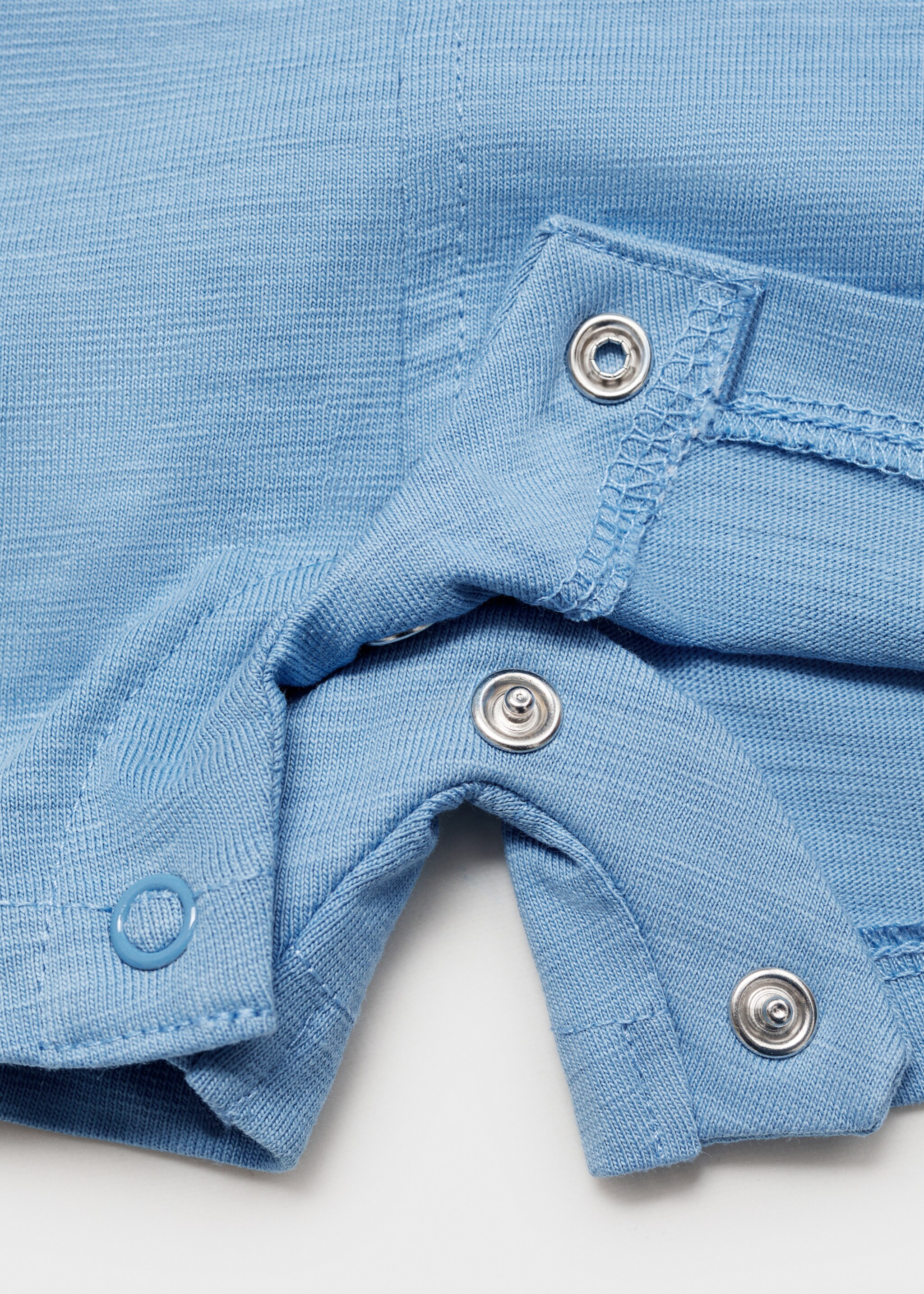 Short cotton dungarees - Details of the article 0, Blue. Ref: 87085972-00.
