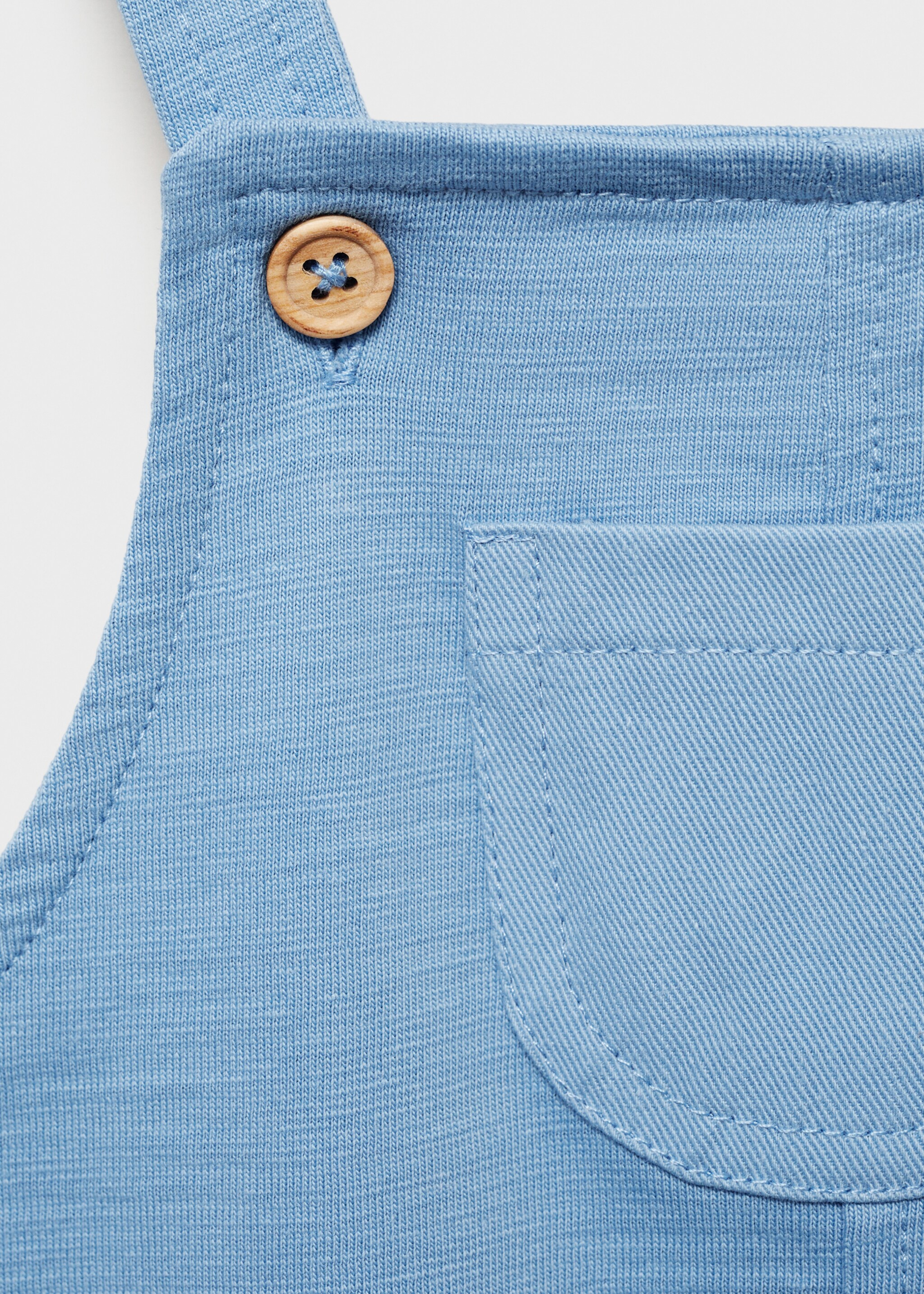 Short cotton dungarees - Details of the article 8, Blue. Ref: 87085972-00.