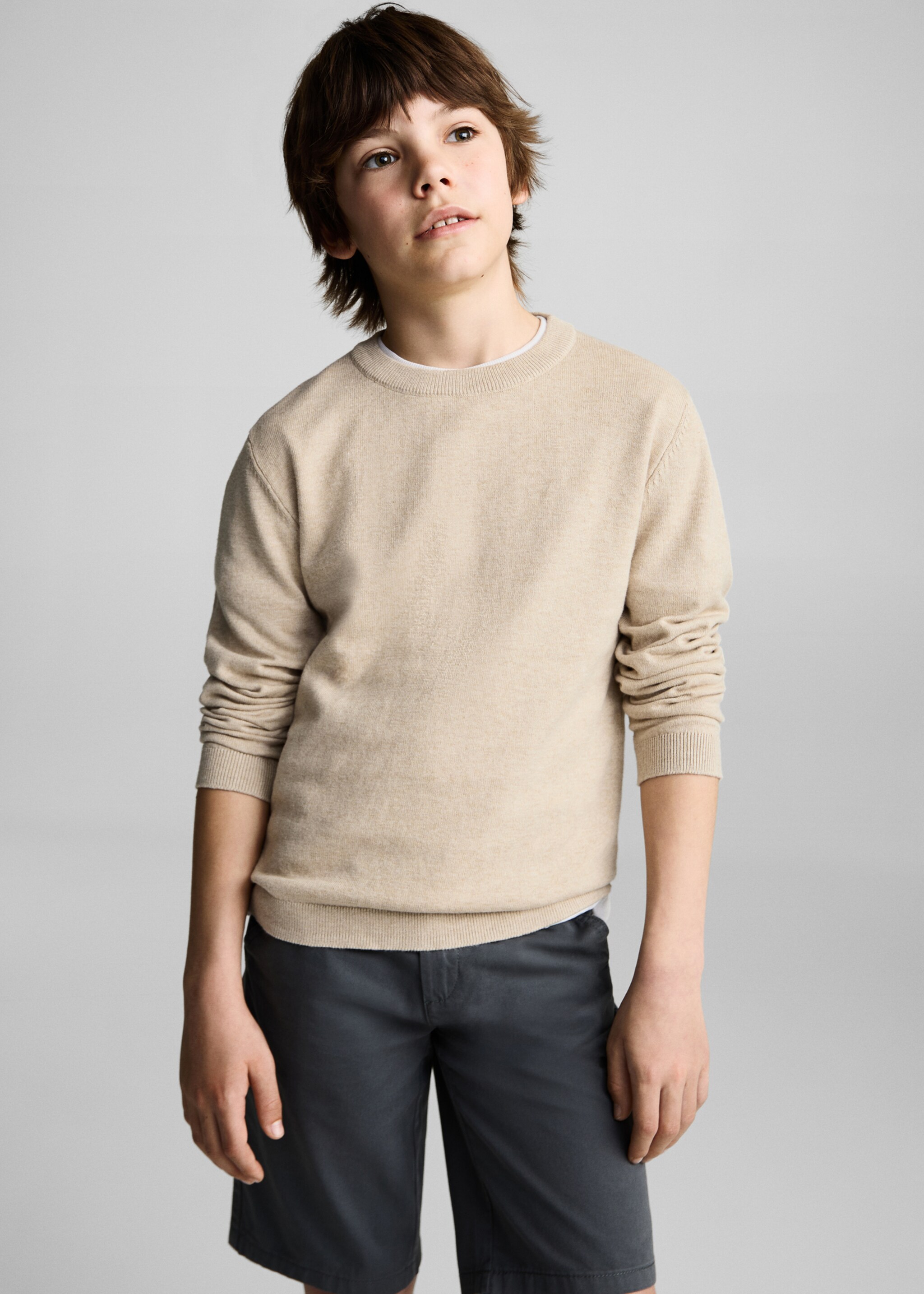 Flecked cotton-blend sweater - Medium plane, Sand. Ref: 87085979-00.