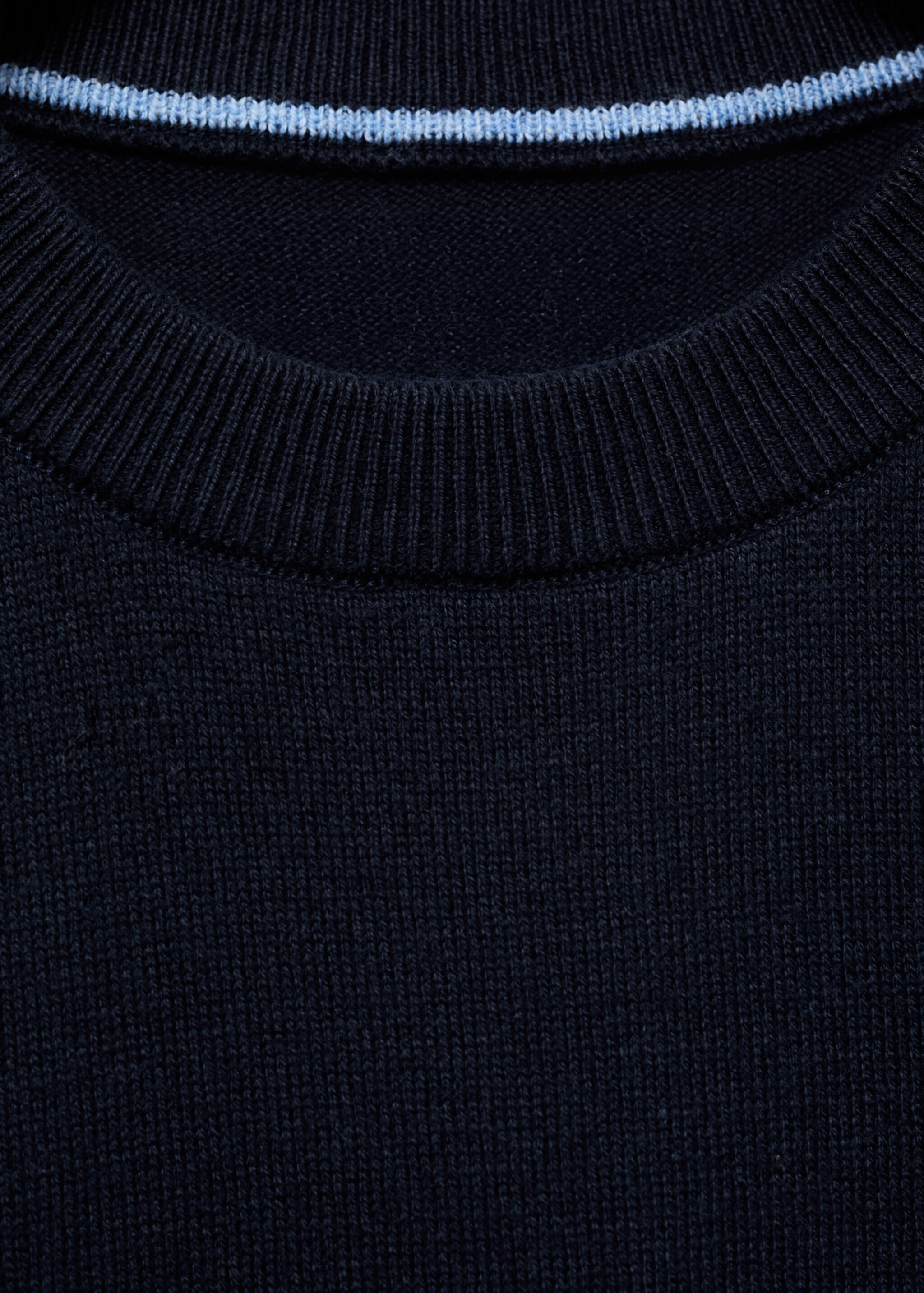 Flecked cotton-blend sweater - Details of the article 8, Navy. Ref: 87085979-00.