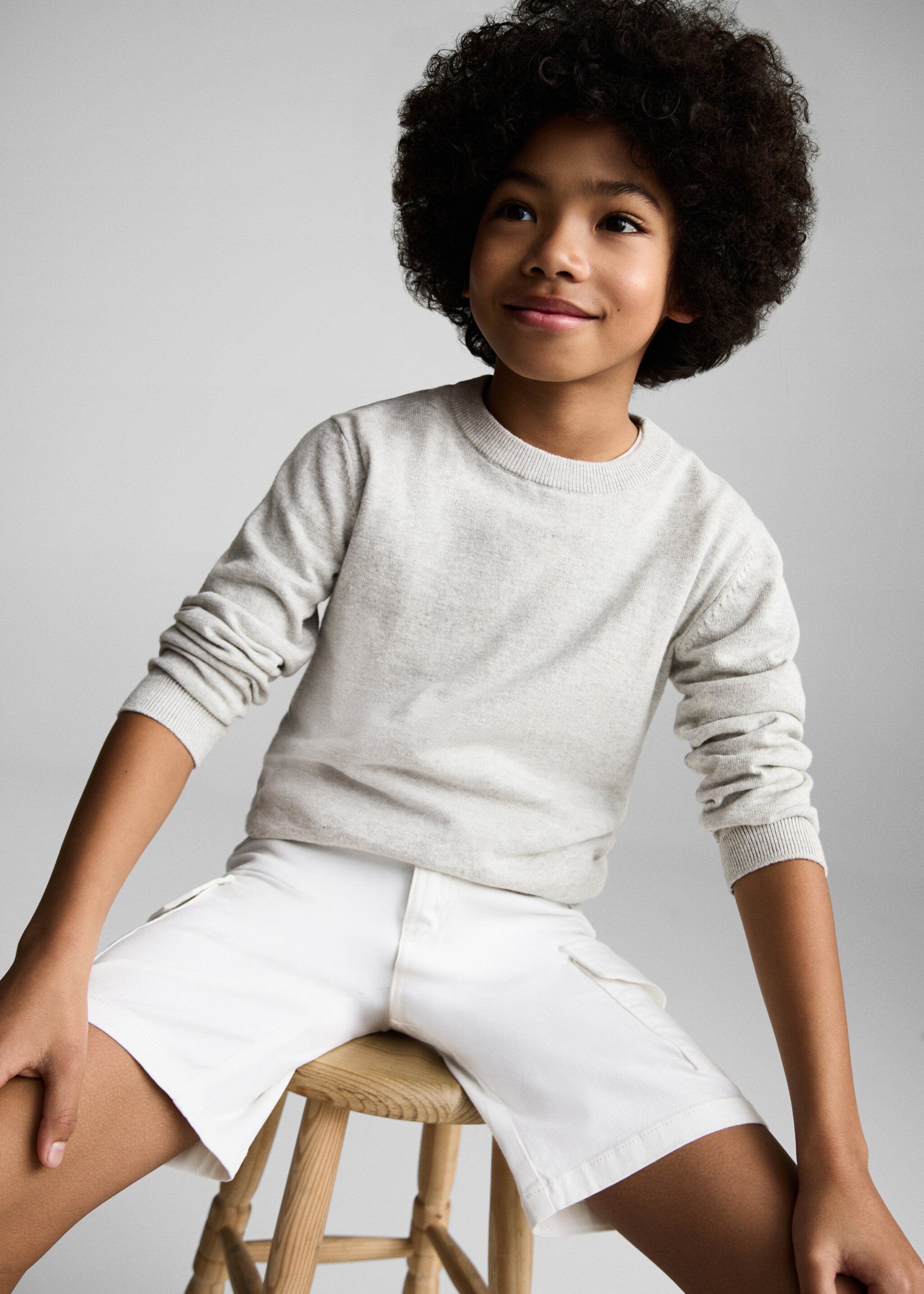 Pull-over jaspé coton - Détail de l'article 2, Gris chiné moyen. Ref: 87085979-00.