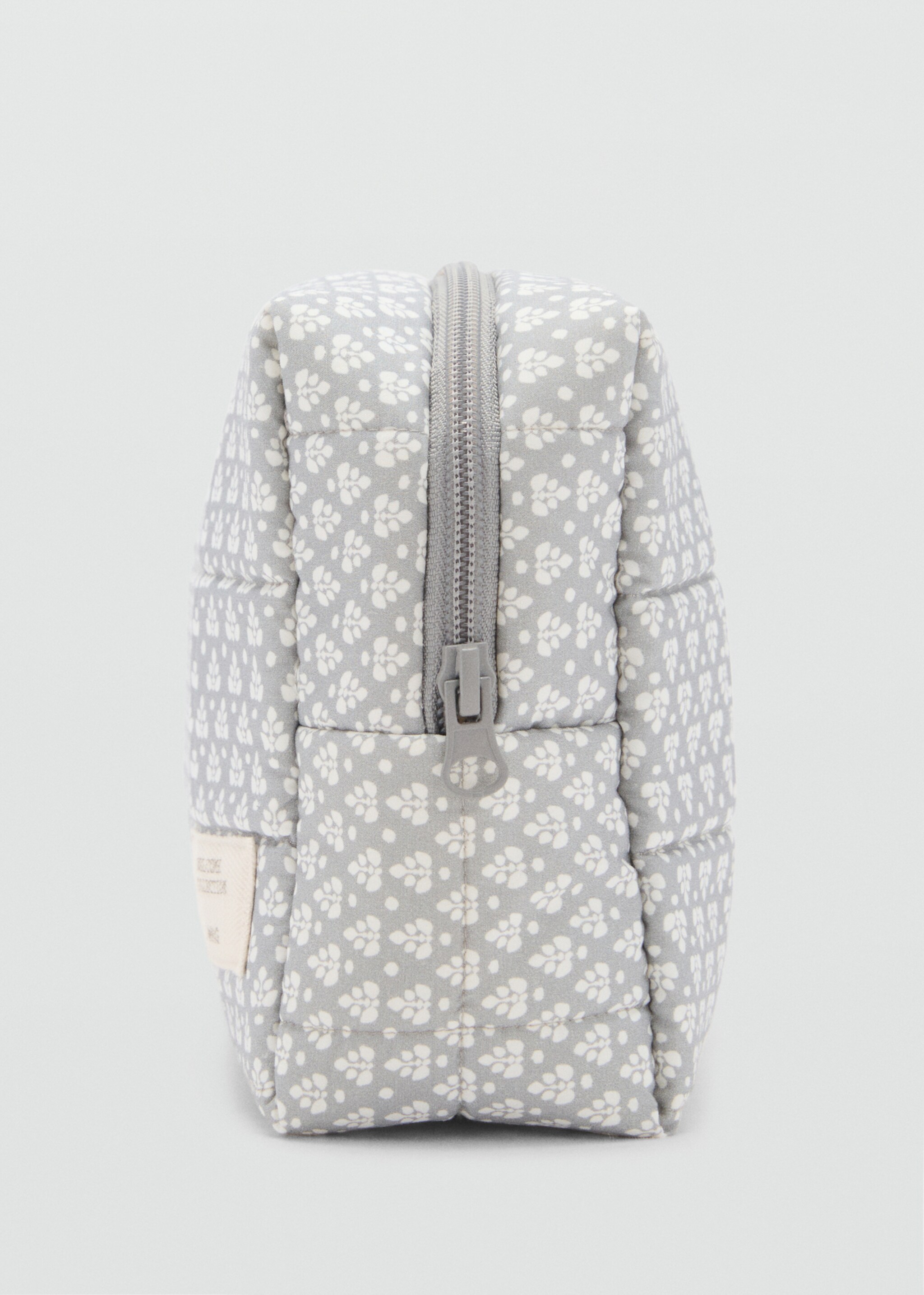 Printed cotton toiletry bag - Details of the article 1, Grey. Ref: 87085982-00.