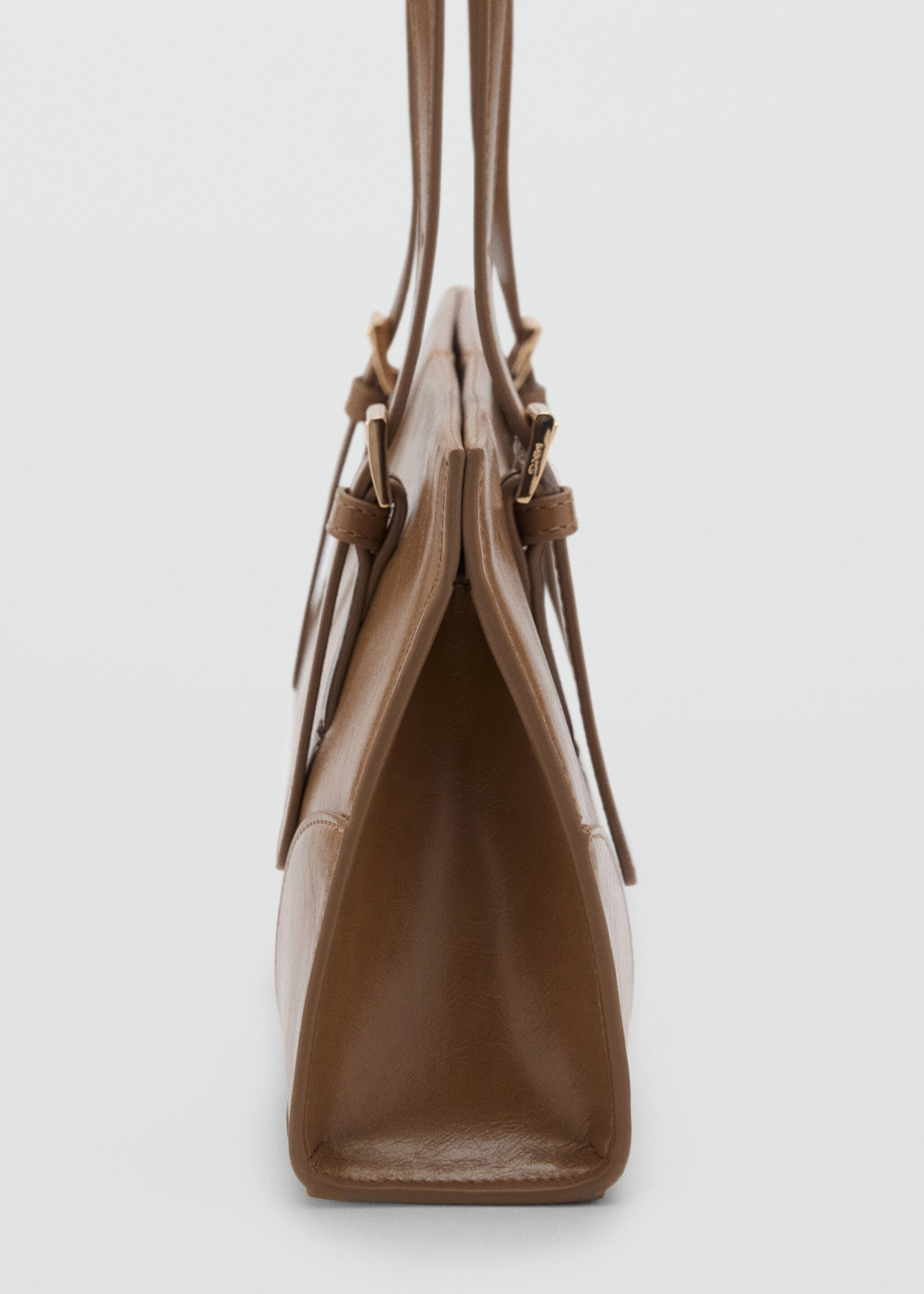 Shoulder bag with buckles - Details of the article 1, Medium Brown. Ref: 87085984-00.
