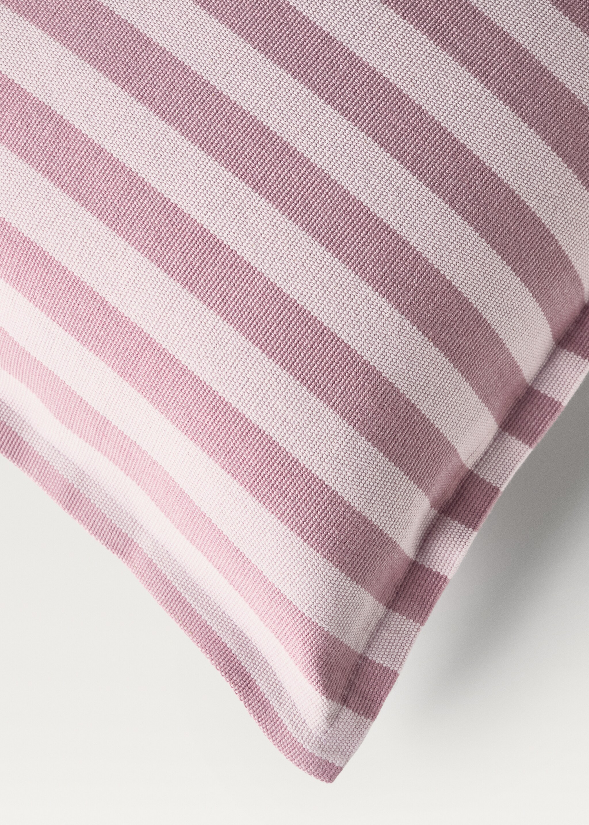 Children's woven stripe cushion cover 40x40 cm - Details of the article 2, Pink. Ref: 87085985-00.
