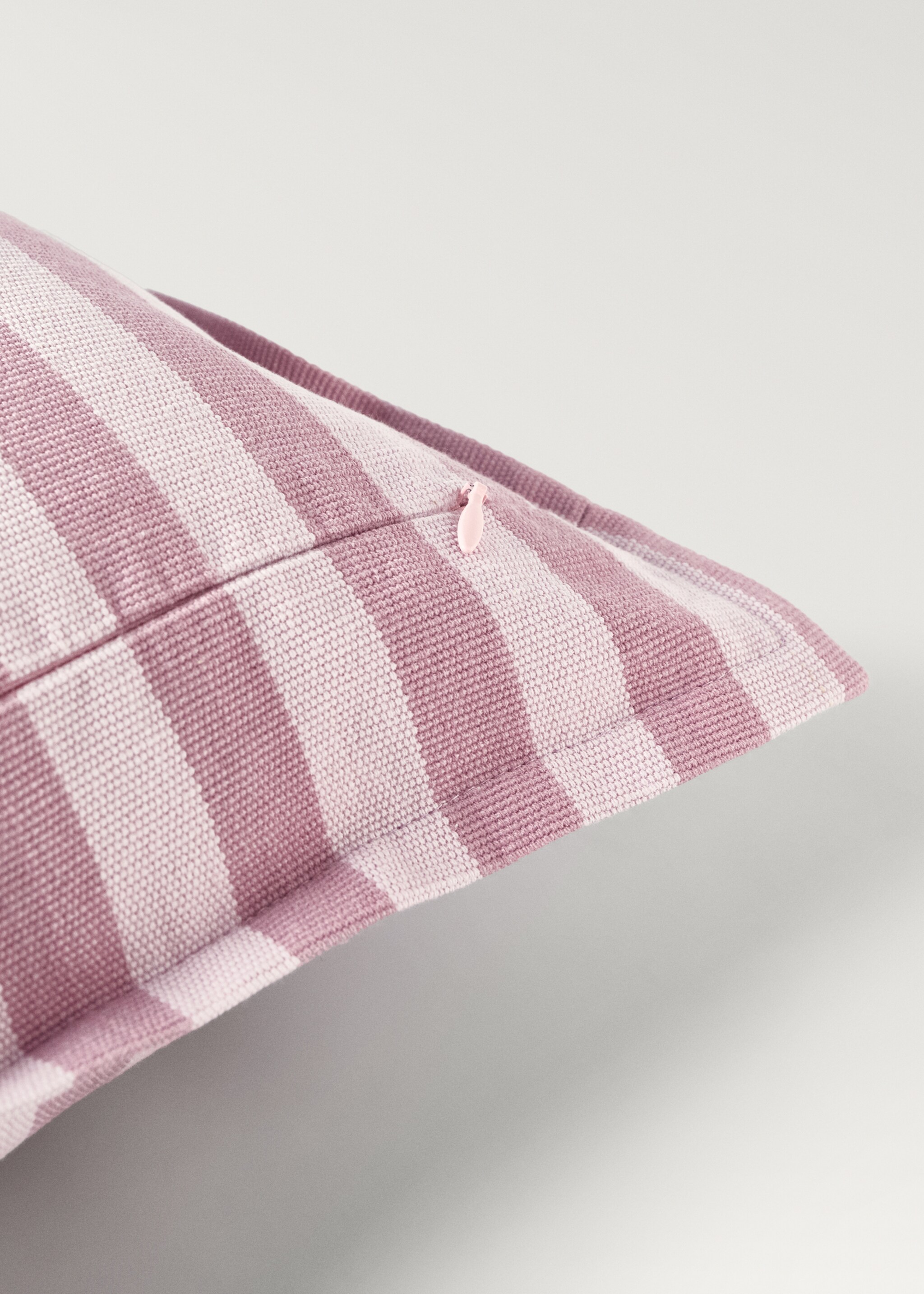 Children's woven stripe cushion cover 40x40 cm - Details of the article 4, Pink. Ref: 87085985-00.