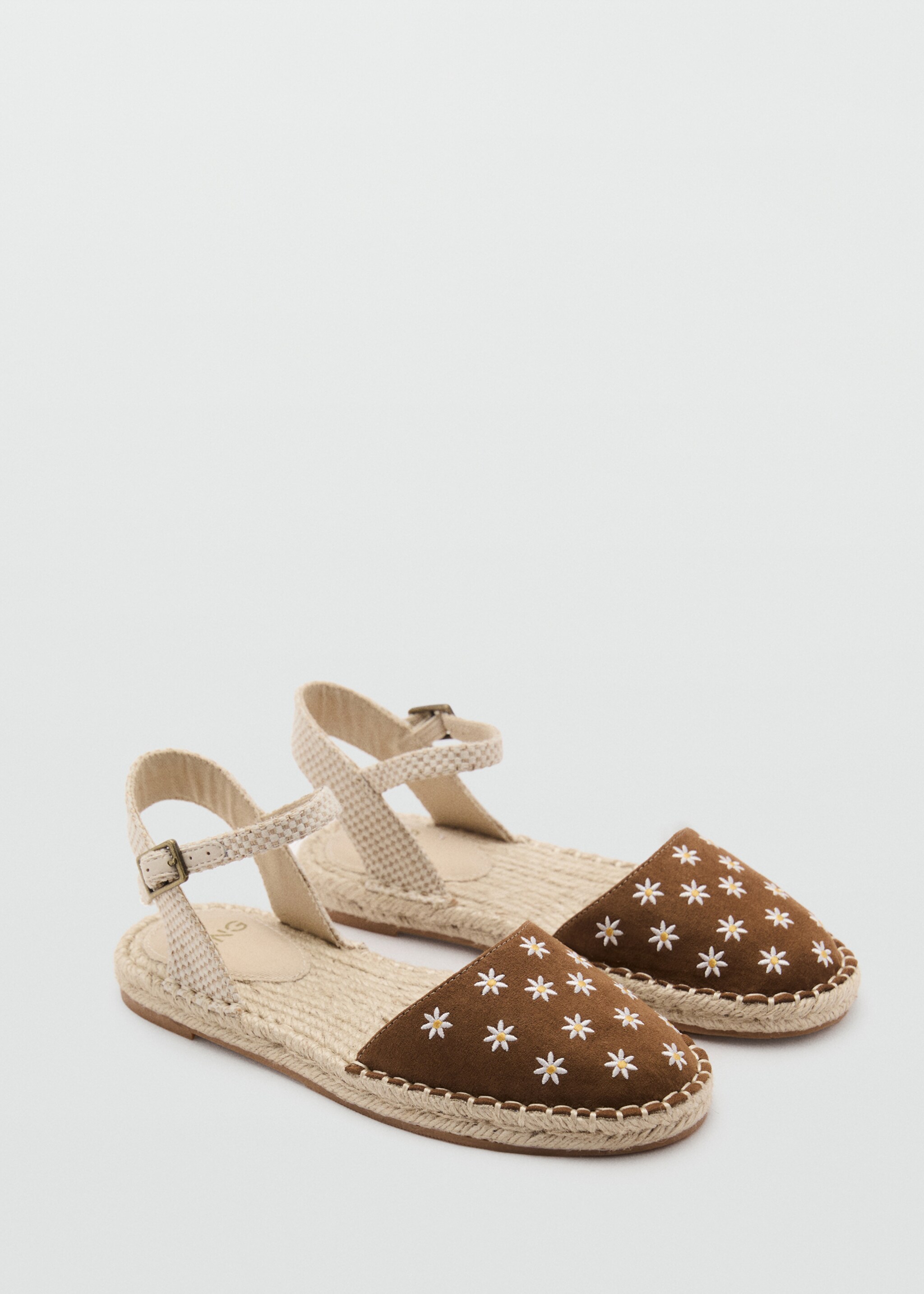 Floral espadrilles - Medium plane, Leather. Ref: 87086340-00.
