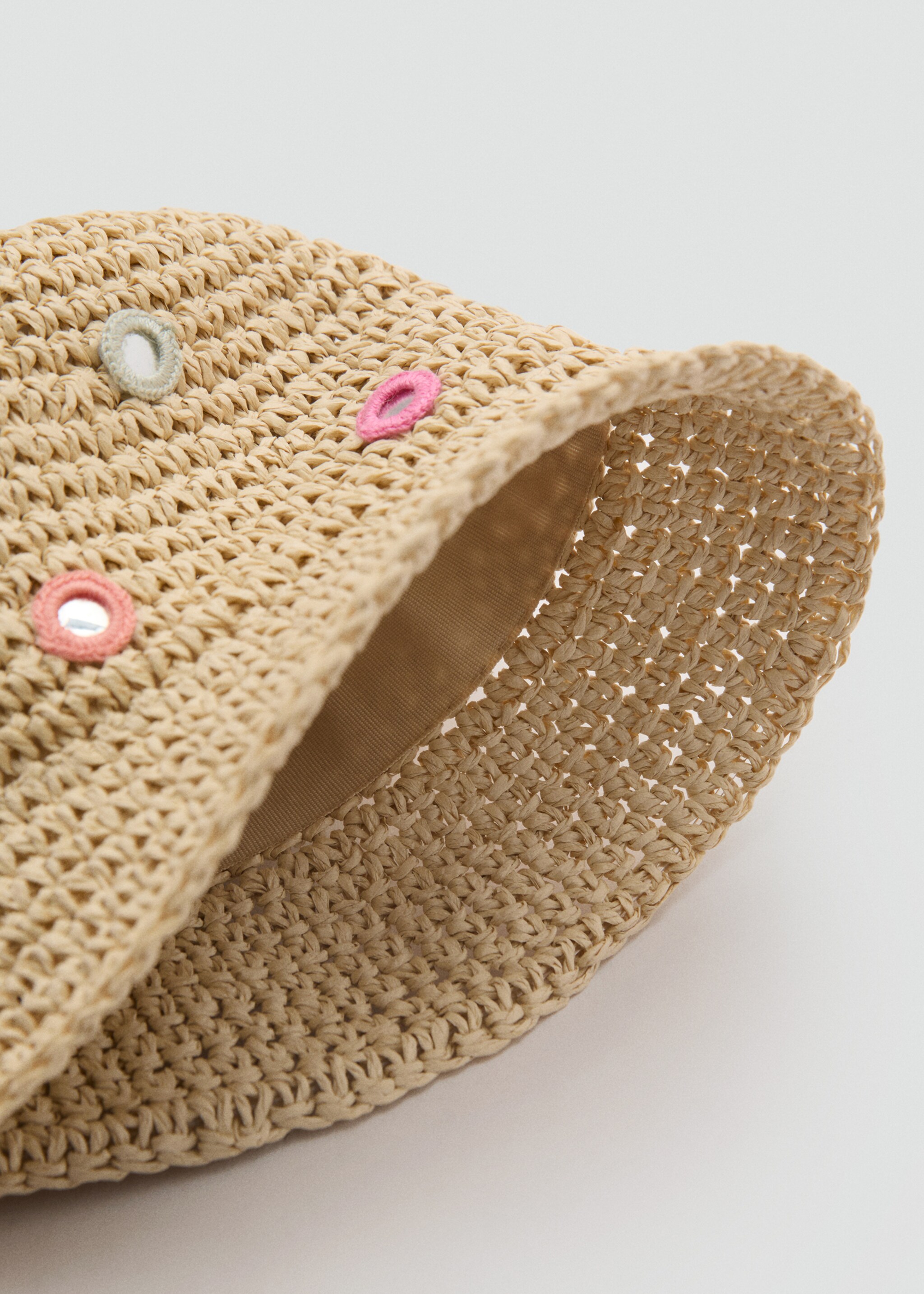 Natural fibre hat - Details of the article 1, Sand. Ref: 87086341-00.