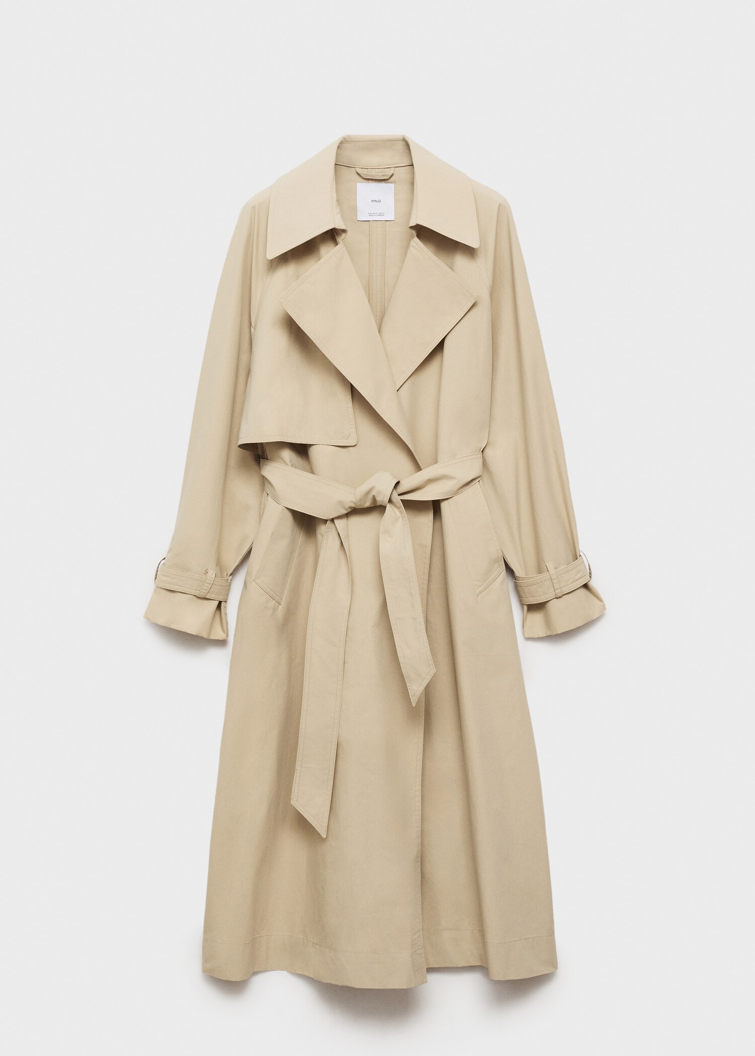 Cotton trench coat with belt - Article without model