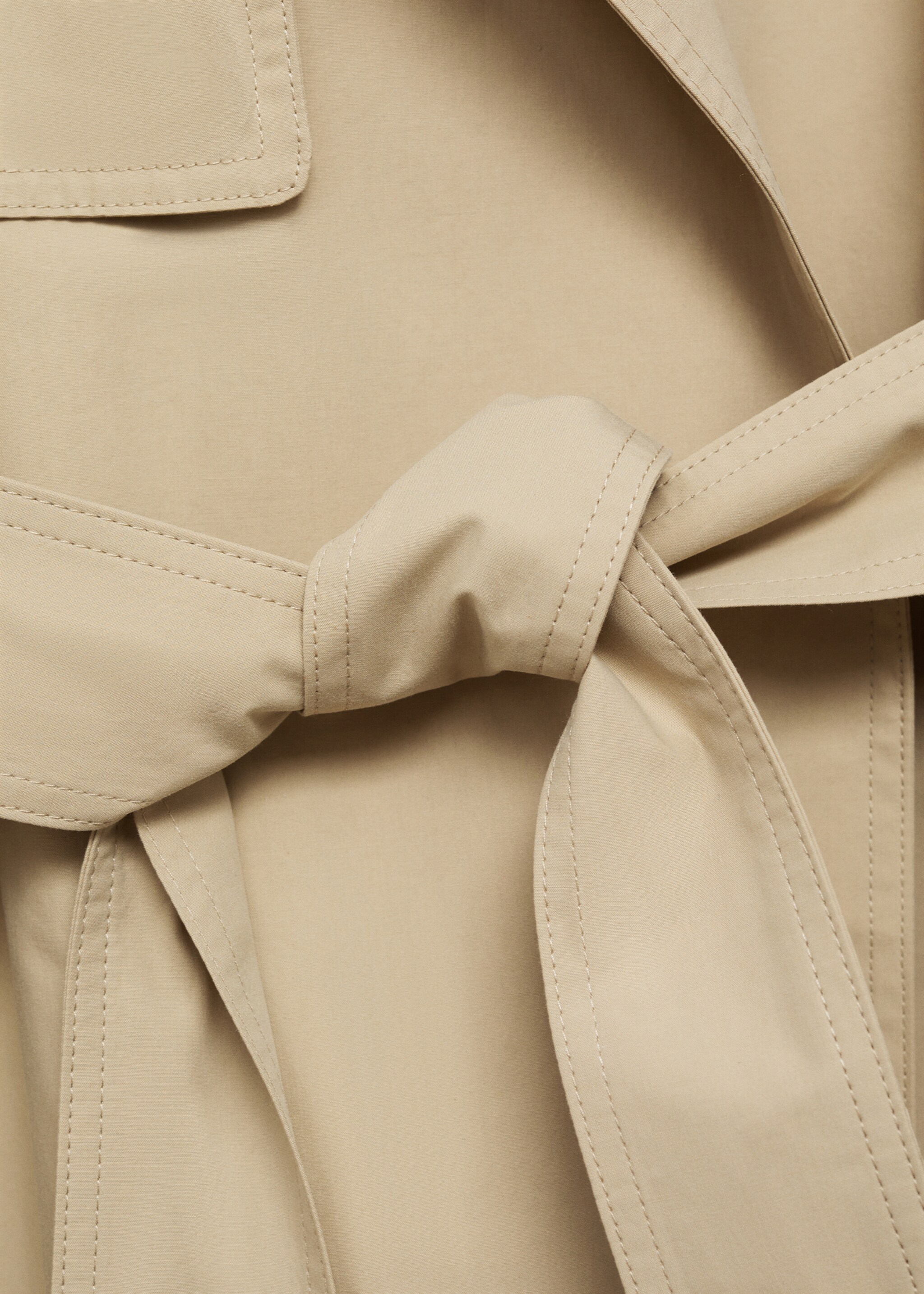 Cotton trench coat with belt - Details of the article 0, Beige. Ref: 87086343-00.