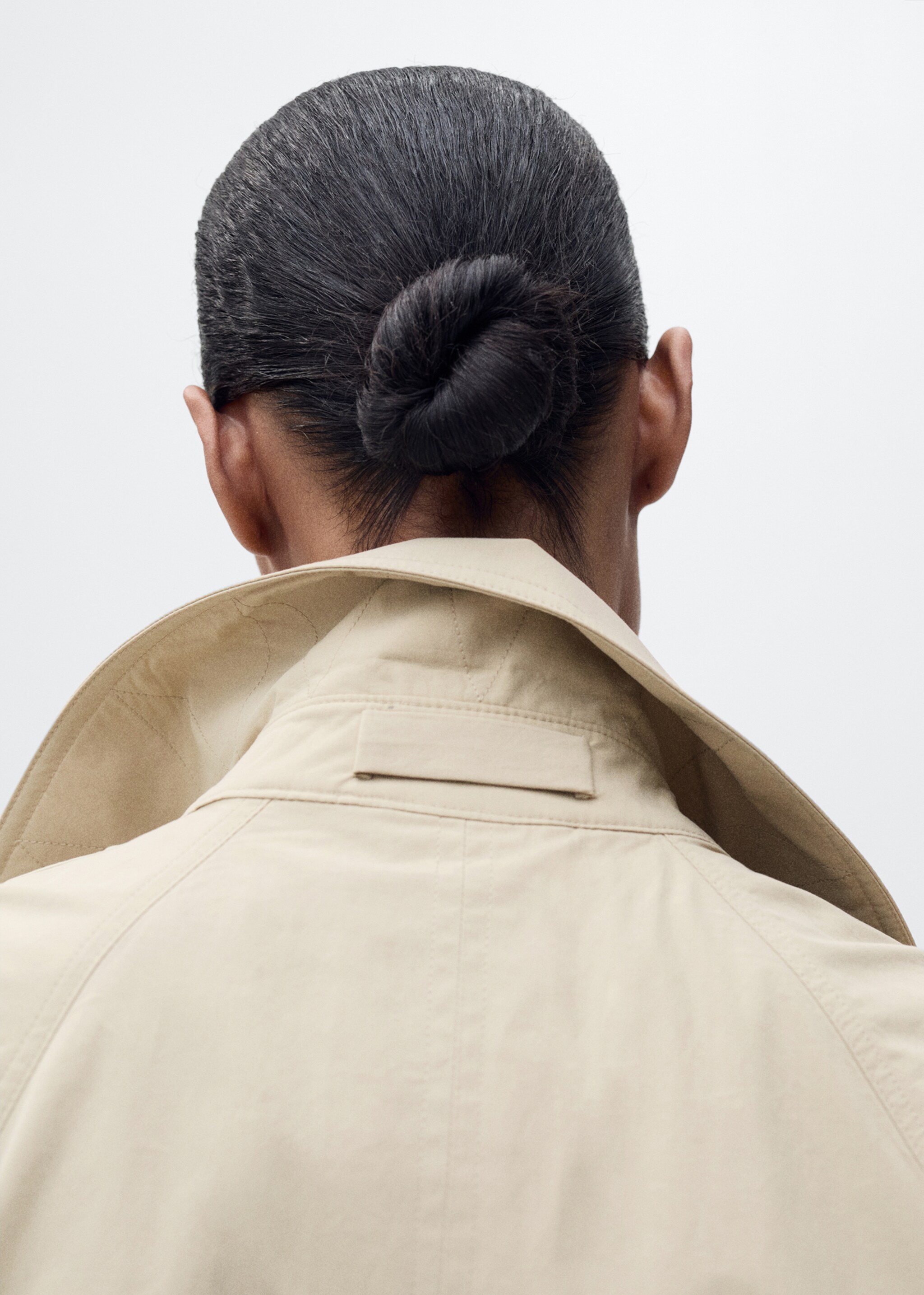 Cotton trench coat with belt - Details of the article 2, Beige. Ref: 87086343-00.