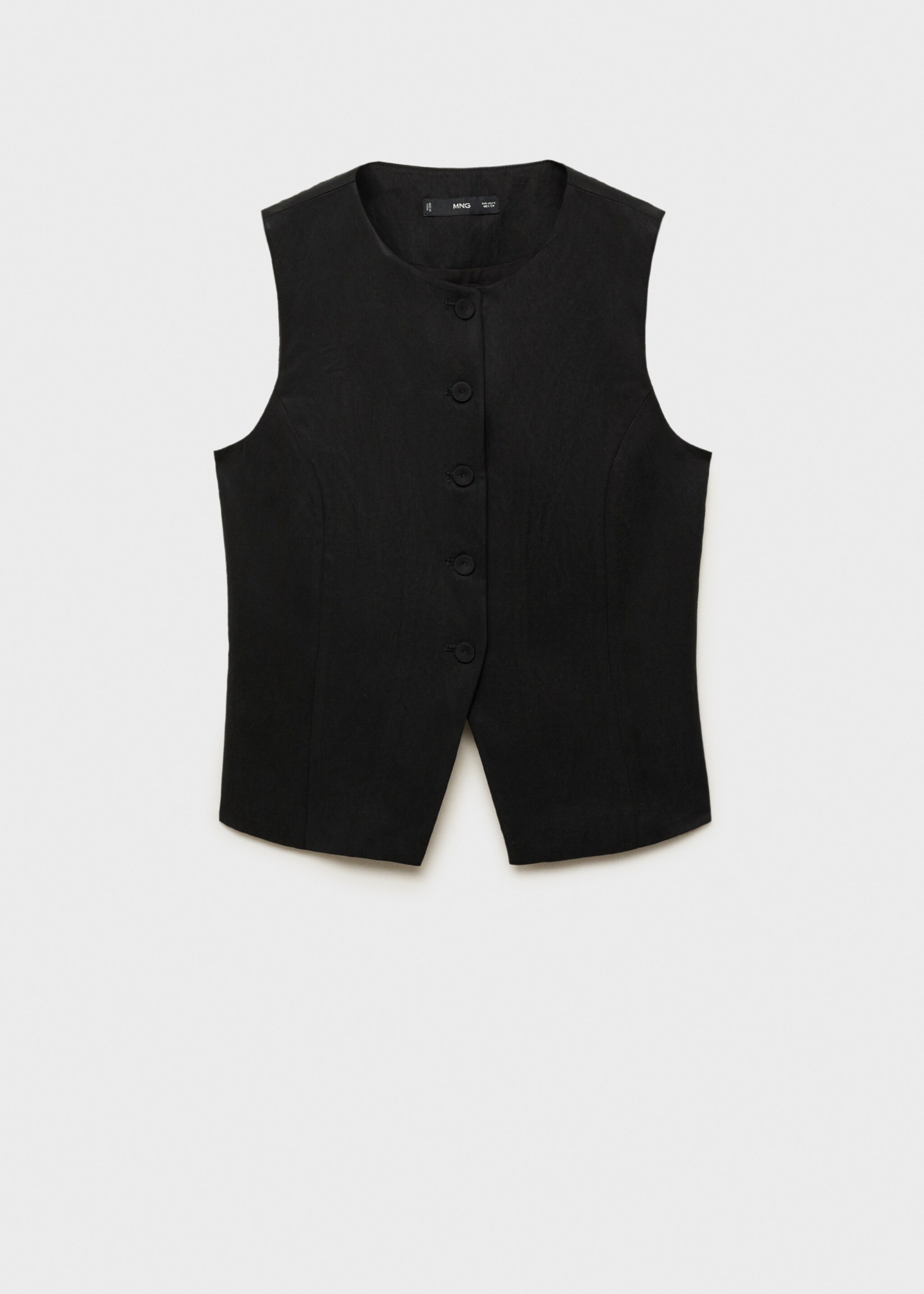 Γιλέκο κοστούμι ίσιο lyocell - Προϊόν χωρίς μοντέλο, Μαύρο. Ref: 87086345-00.