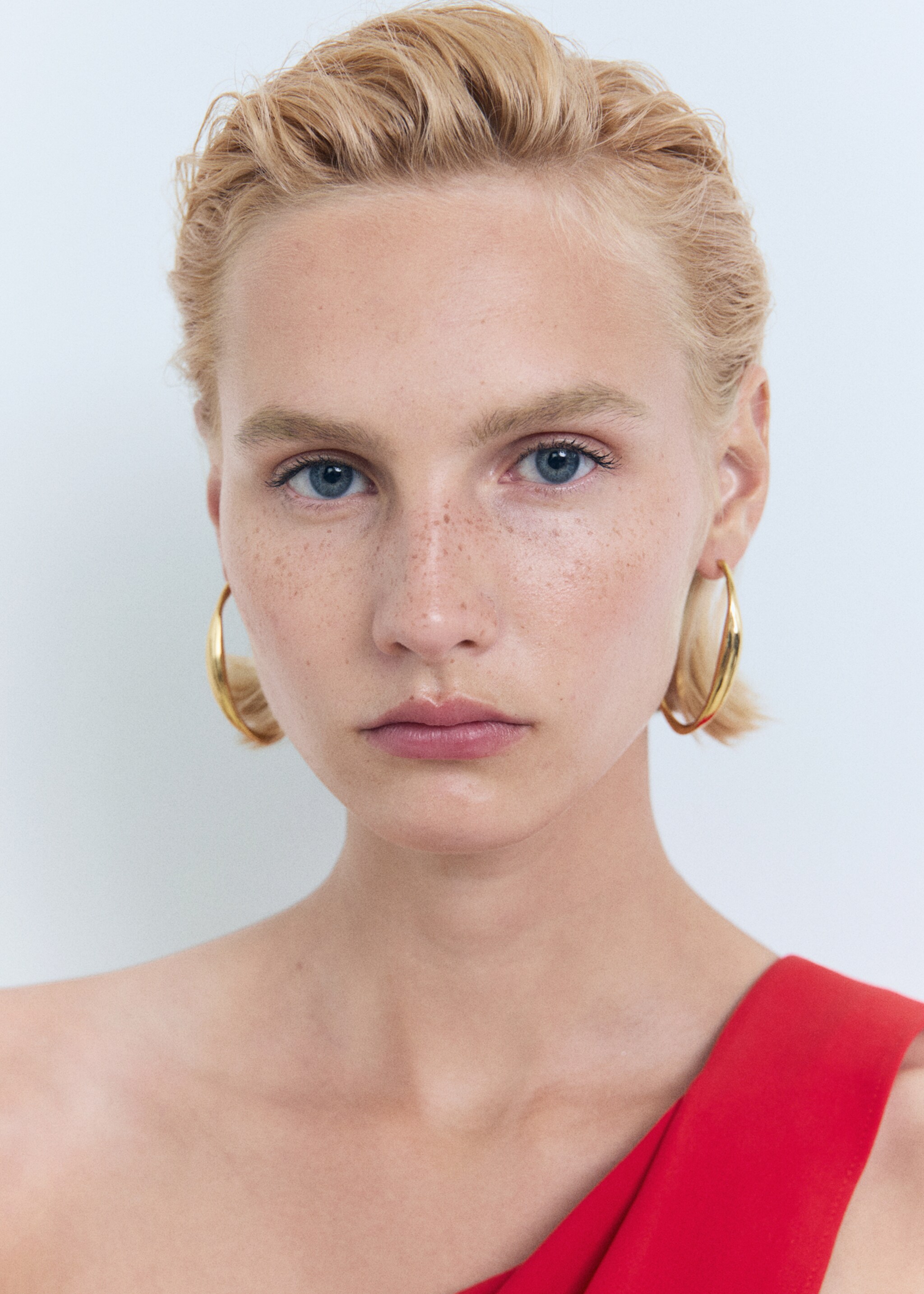 Vestit asimètric coll llaçada - Detall de l'article 1, Vermell. Ref: 87086350-00.