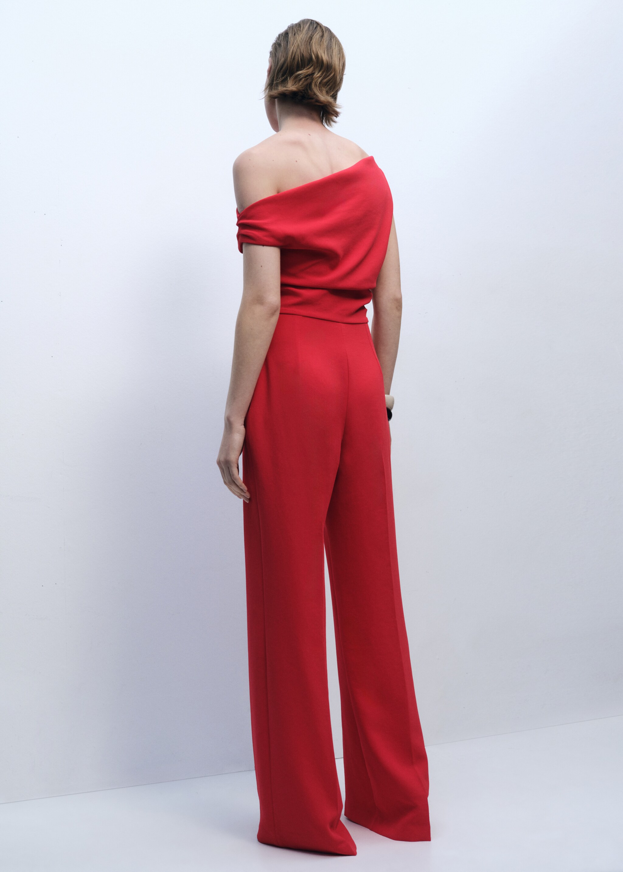 Mono largo asimétrico drapeado - Reverso del artículo, Rojo. Ref: 87086351-00.