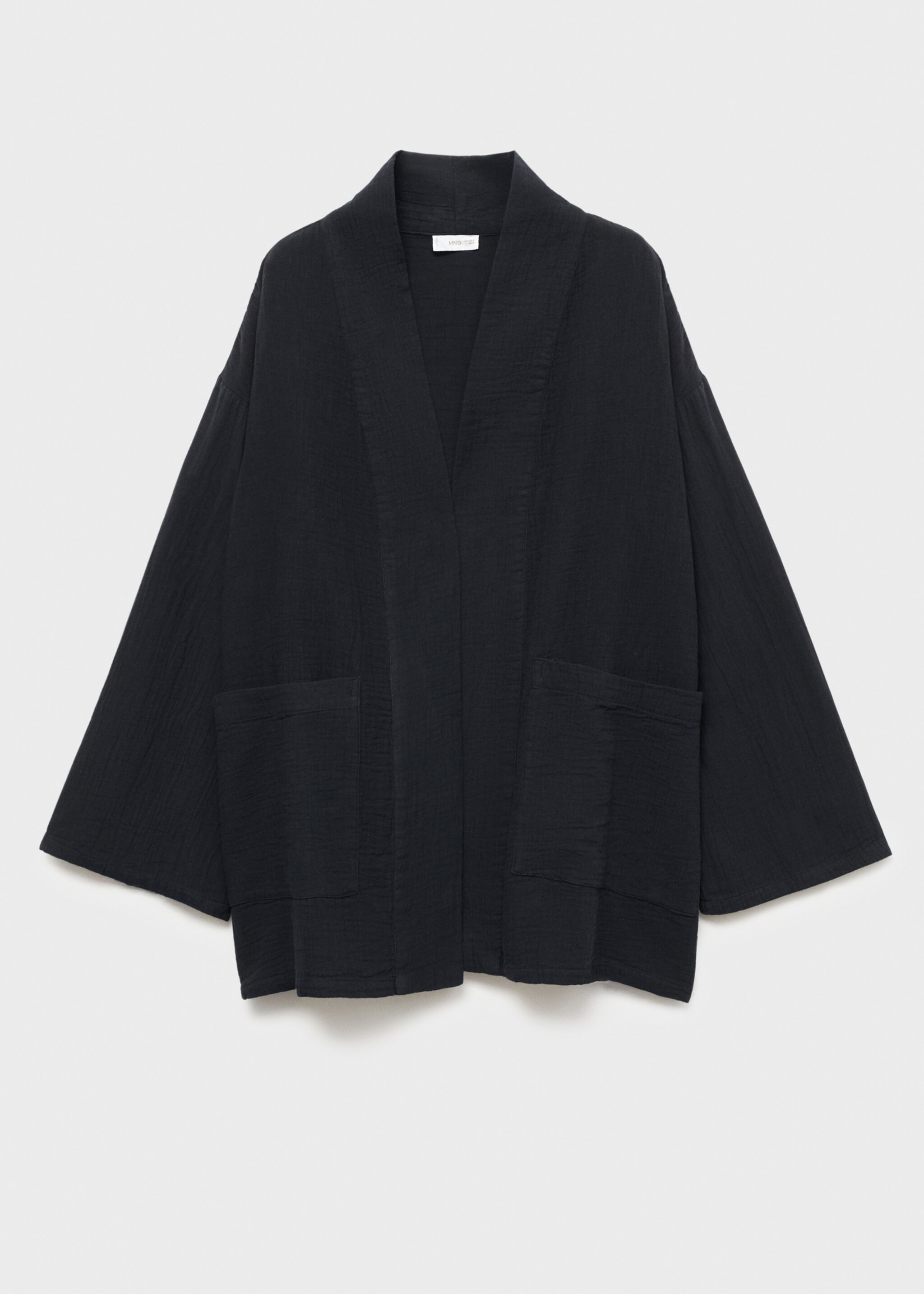 Bamboo kimono jacket - Article without model, Black. Ref: 87086356-00.