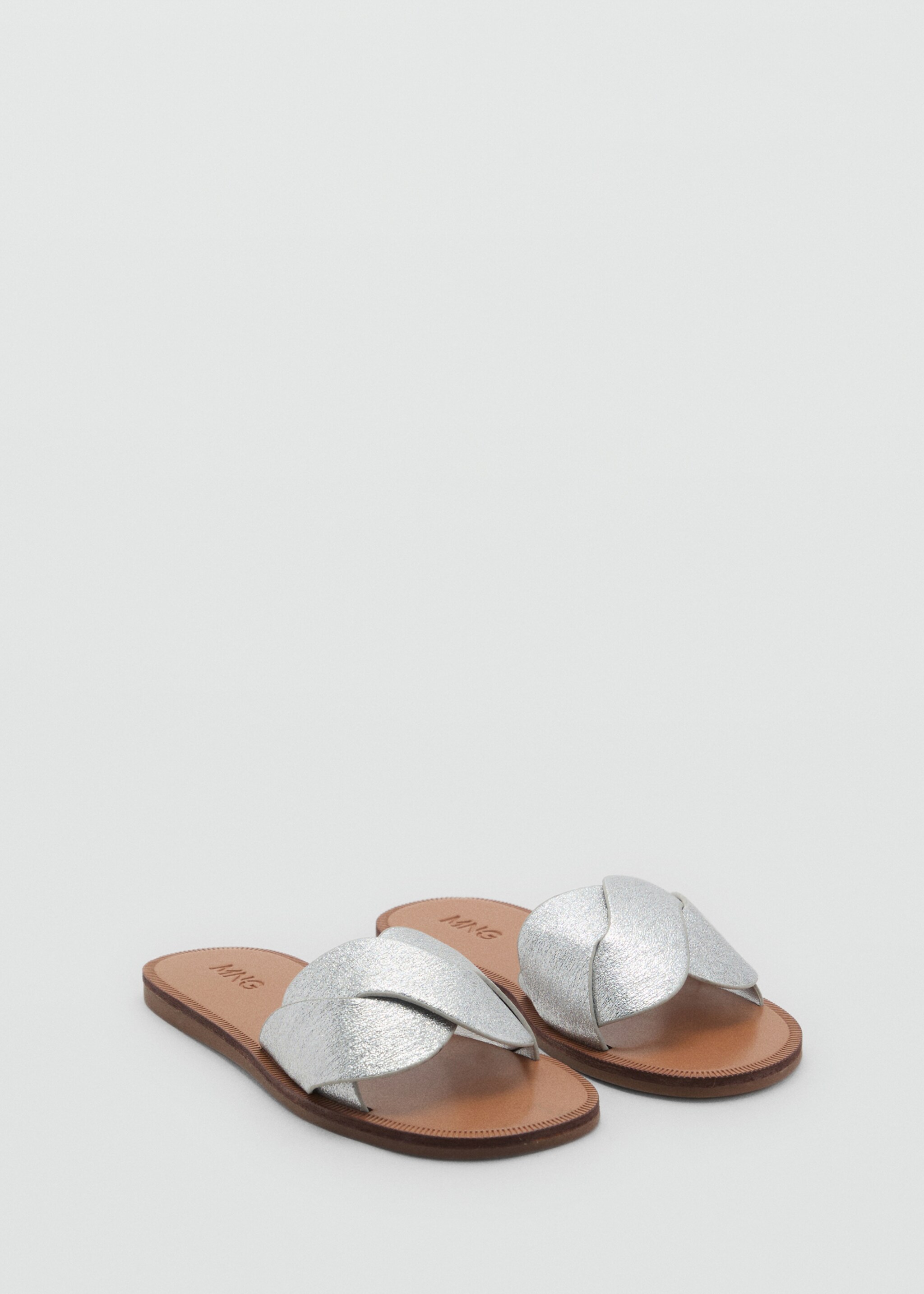 Metallic interlaced sandals - Medium plane, Silver. Ref: 87086357-00.