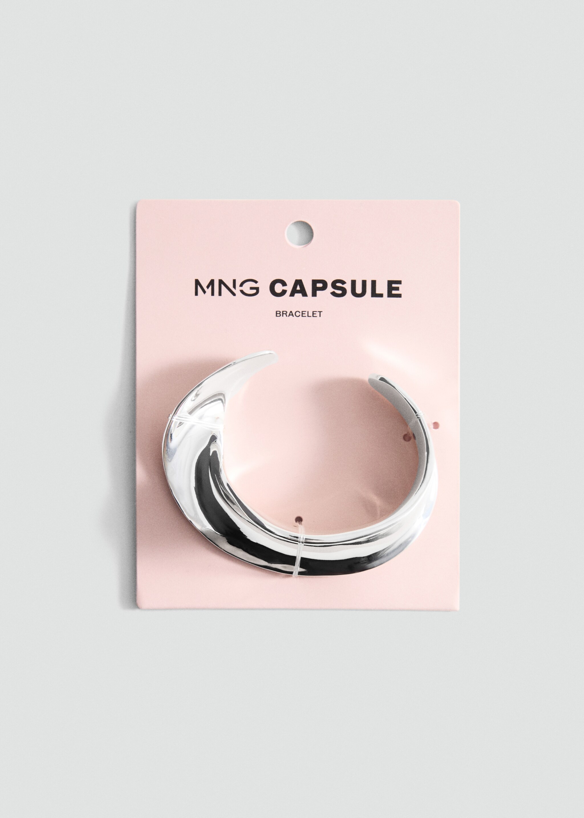 Rigid twisted bracelet - Details of the article 2, Silver. Ref: 87086363-00.