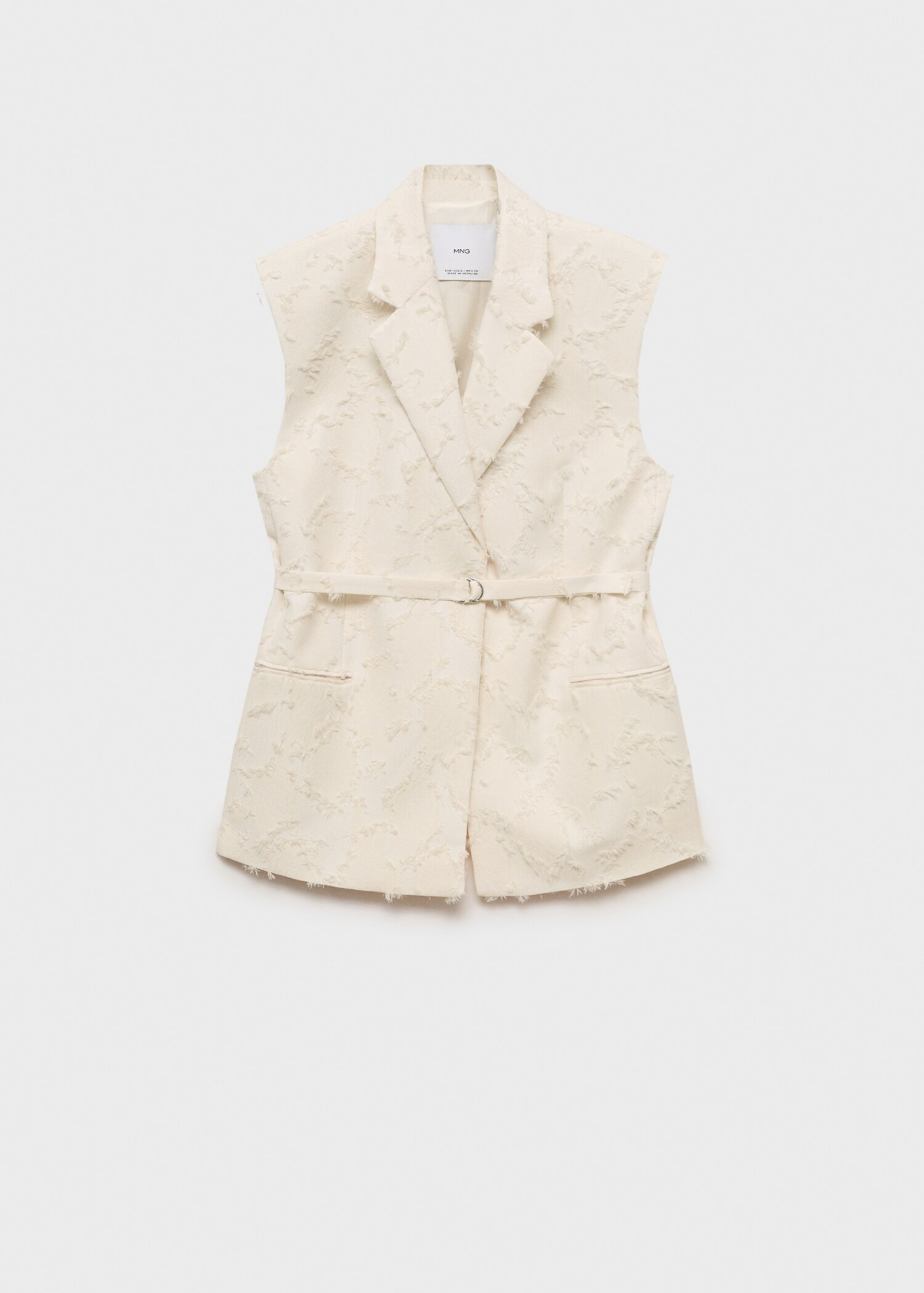 Textured waistcoat with belt - Article without model