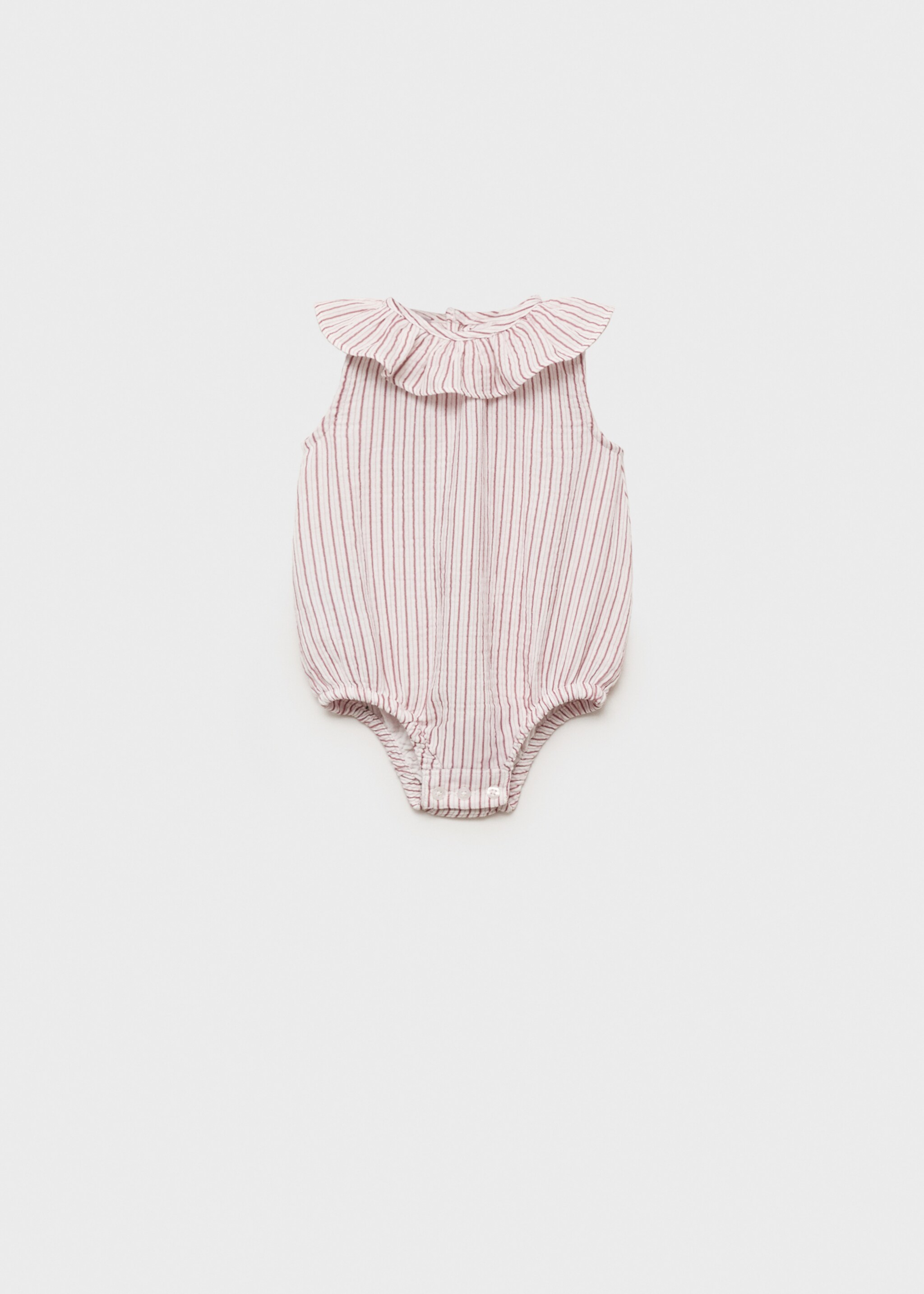 Gestreifter Strampler aus Baumwolle - Artikel ohne Model, Rosa. Ref: 87086715-00.