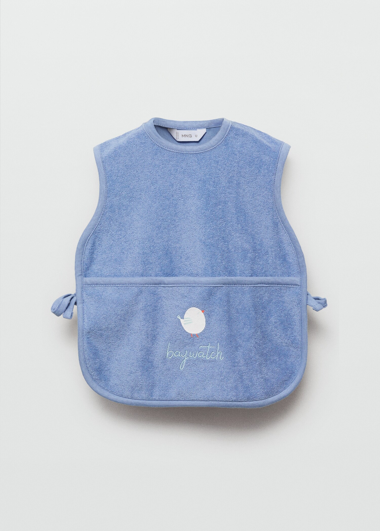 Terry cloth bib with embroidered details - Article without model