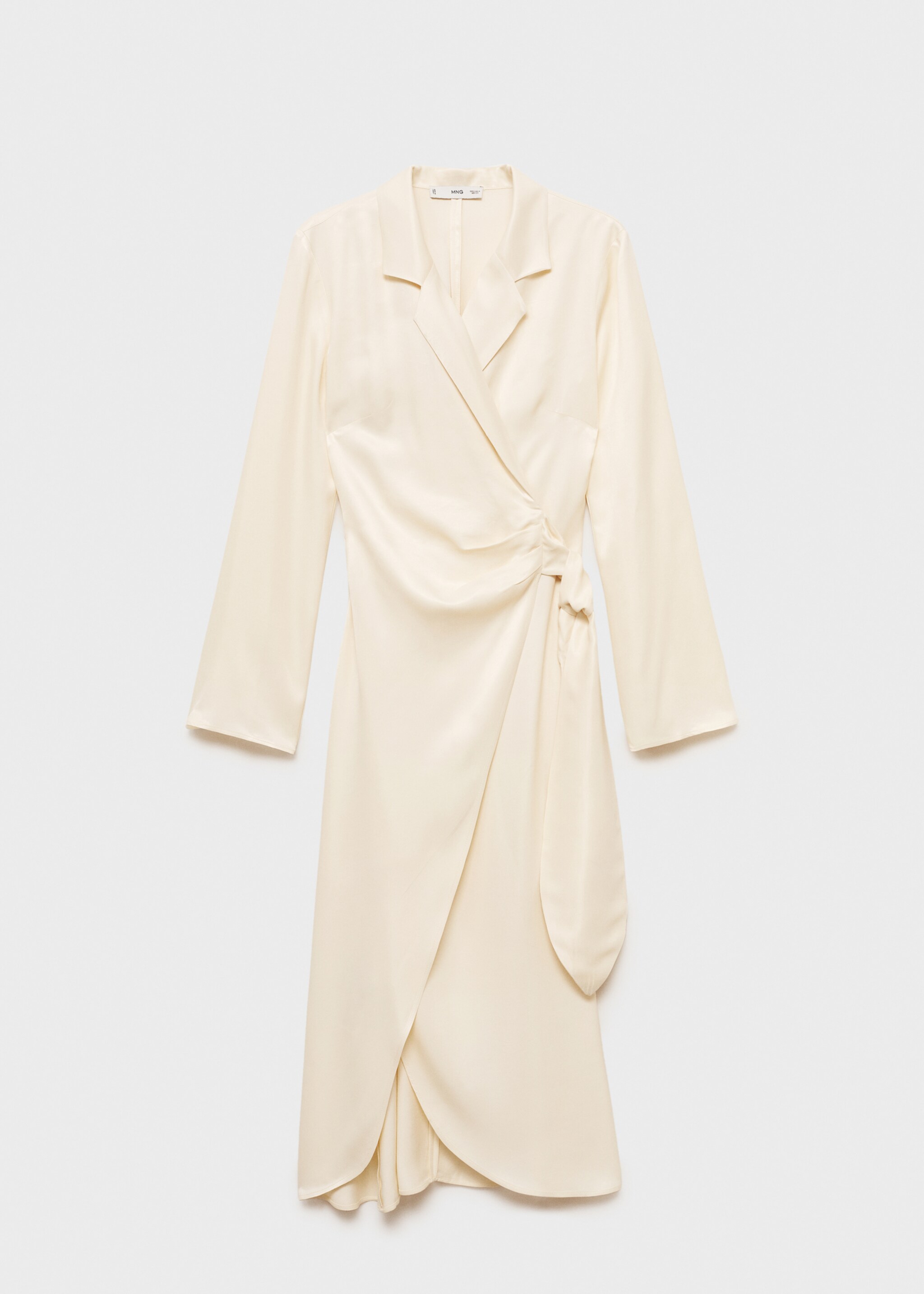 Wrap midi-dress with knot - Article without model, Ecru. Ref: 87086719-00.