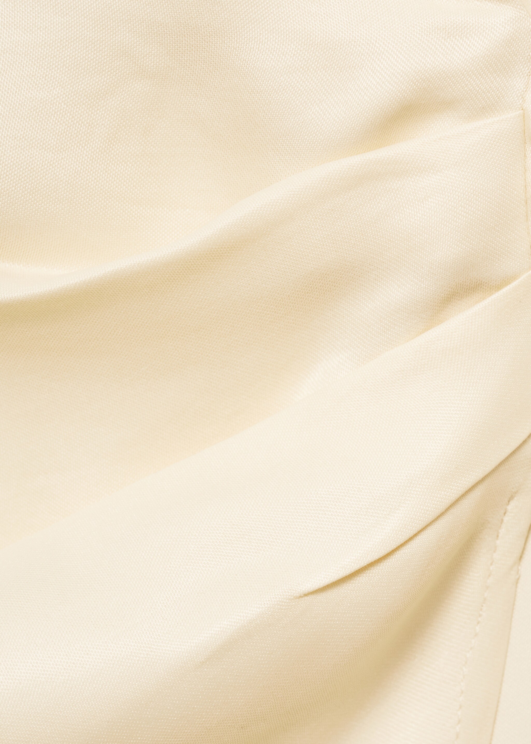 Wrap midi-dress with knot - Details of the article 8, Ecru. Ref: 87086719-00.