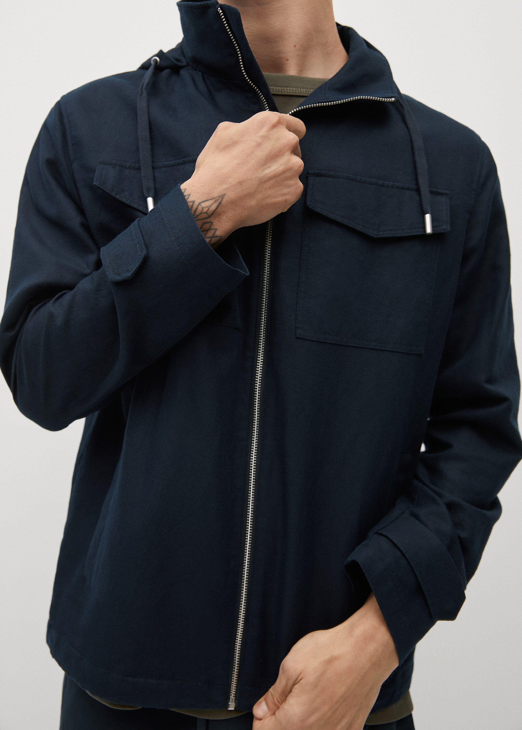 Pocket linen cotton jacket - Details of the article 2