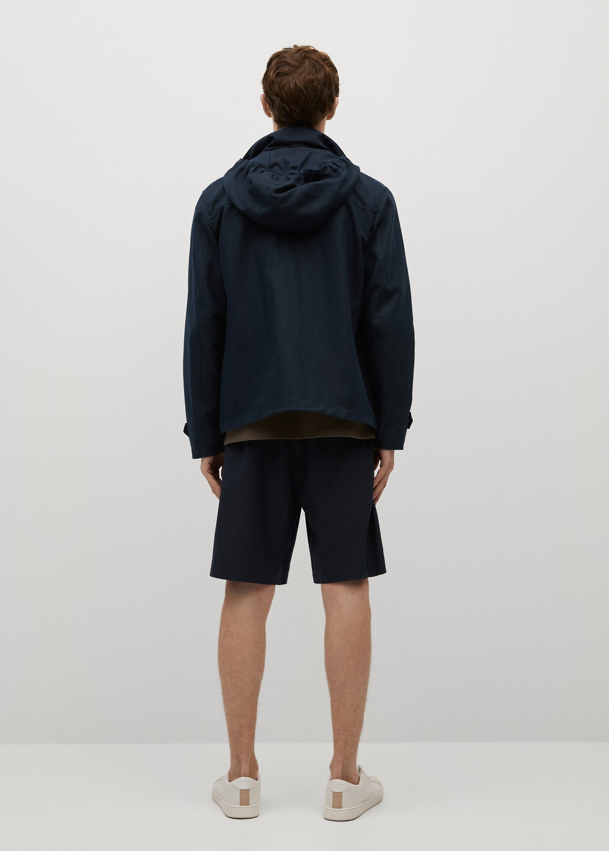 Pocket linen cotton jacket - Reverse of the article