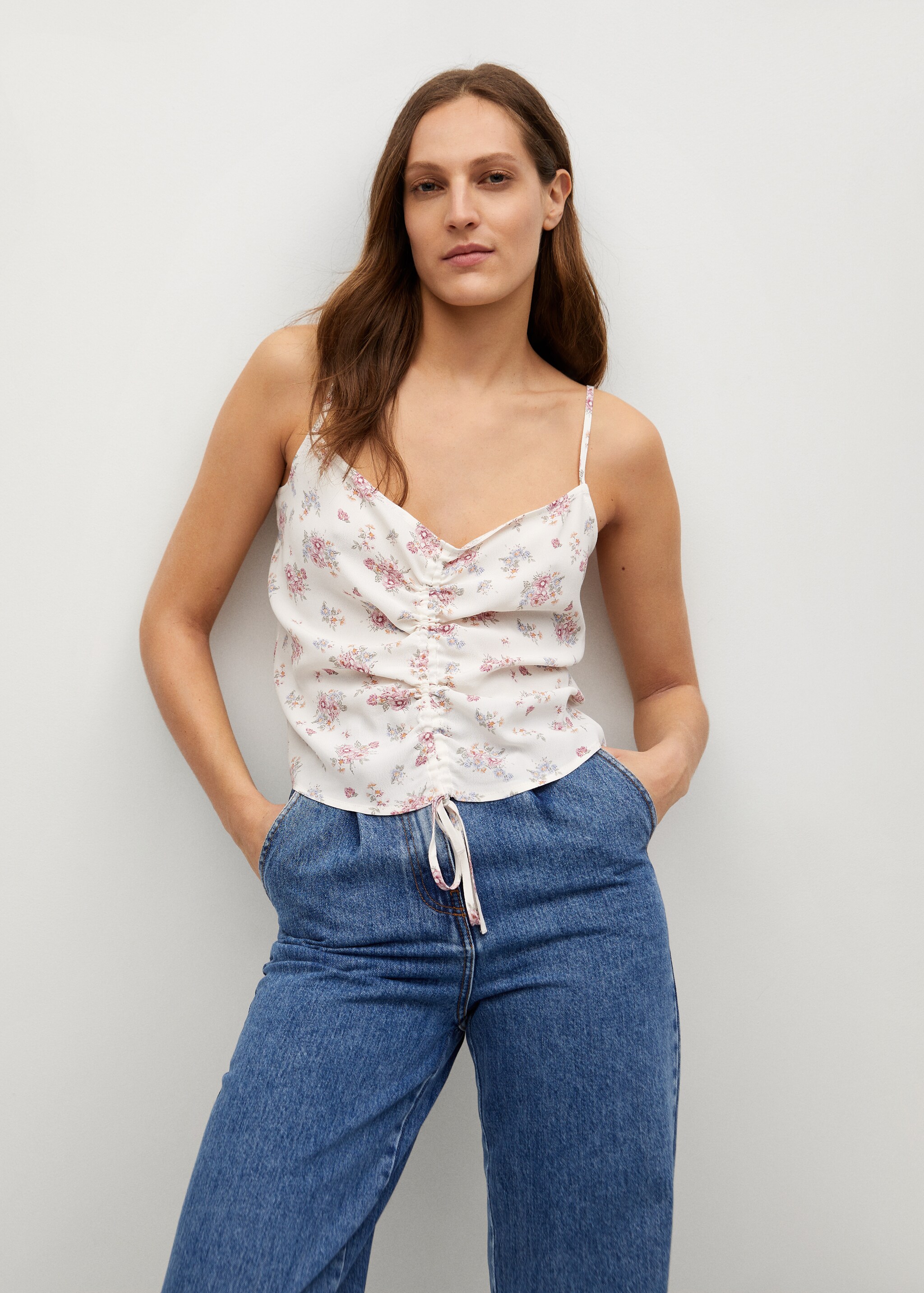 Top mit Blumenmuster - Mittlere Ansicht