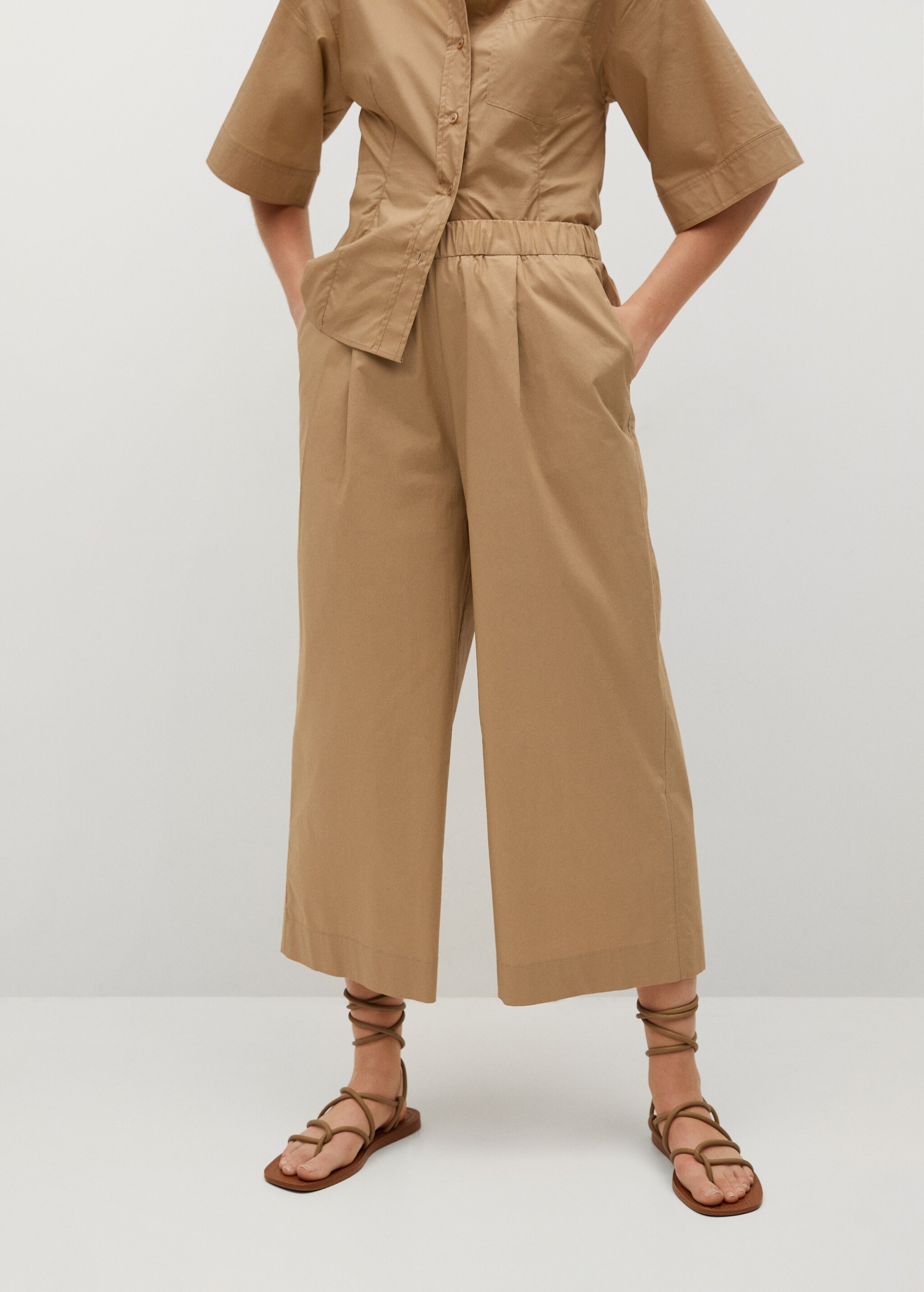 Cotton culotte trousers - Medium plane