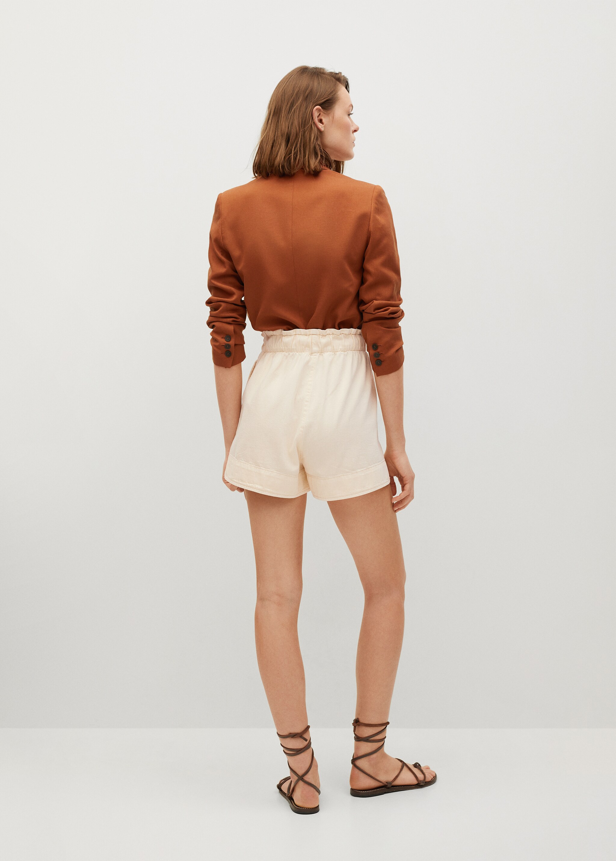 Cotton drawstring waist shorts - Reverse of the article