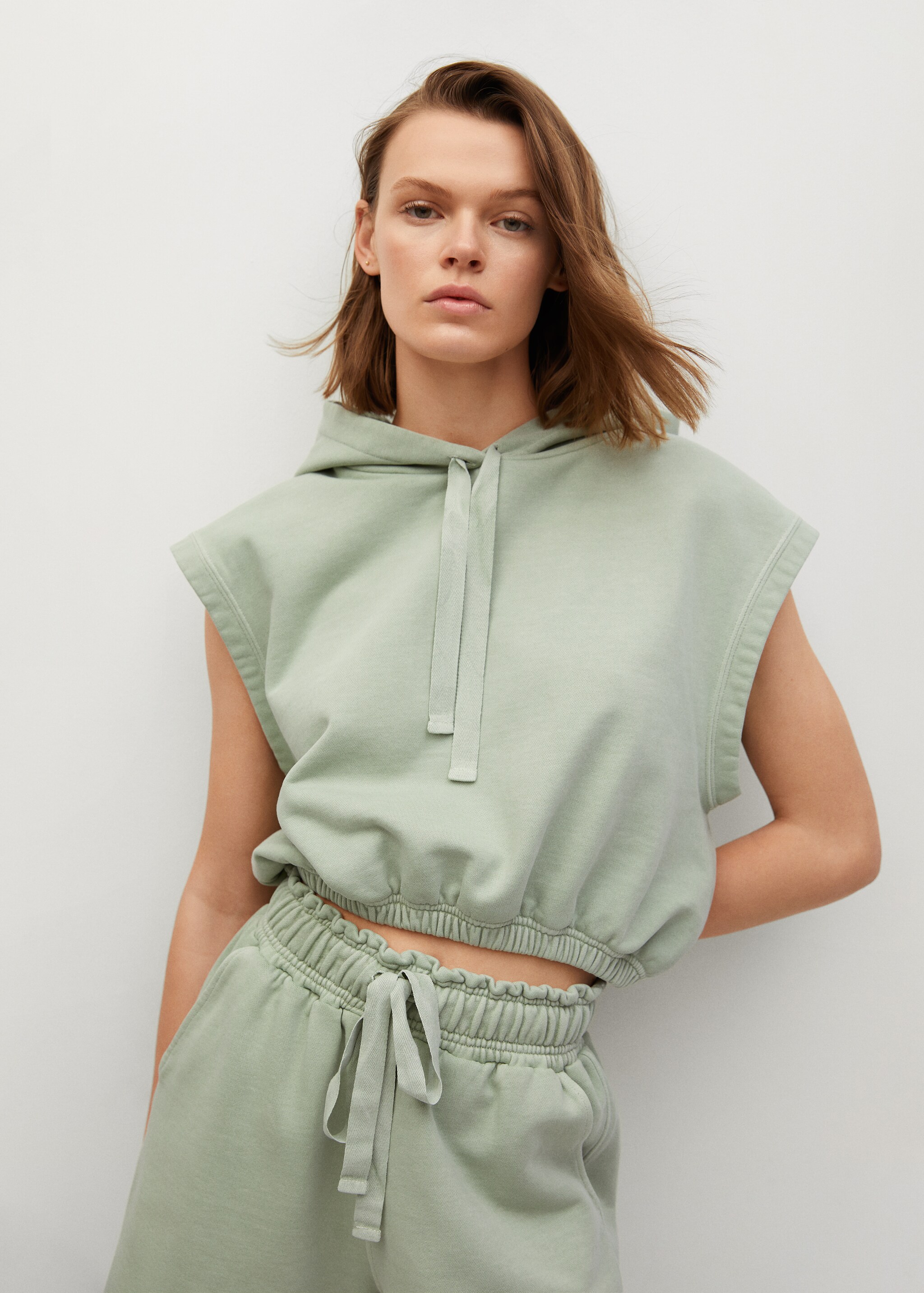 Mineral dye crop sweatshirt - Medium plane