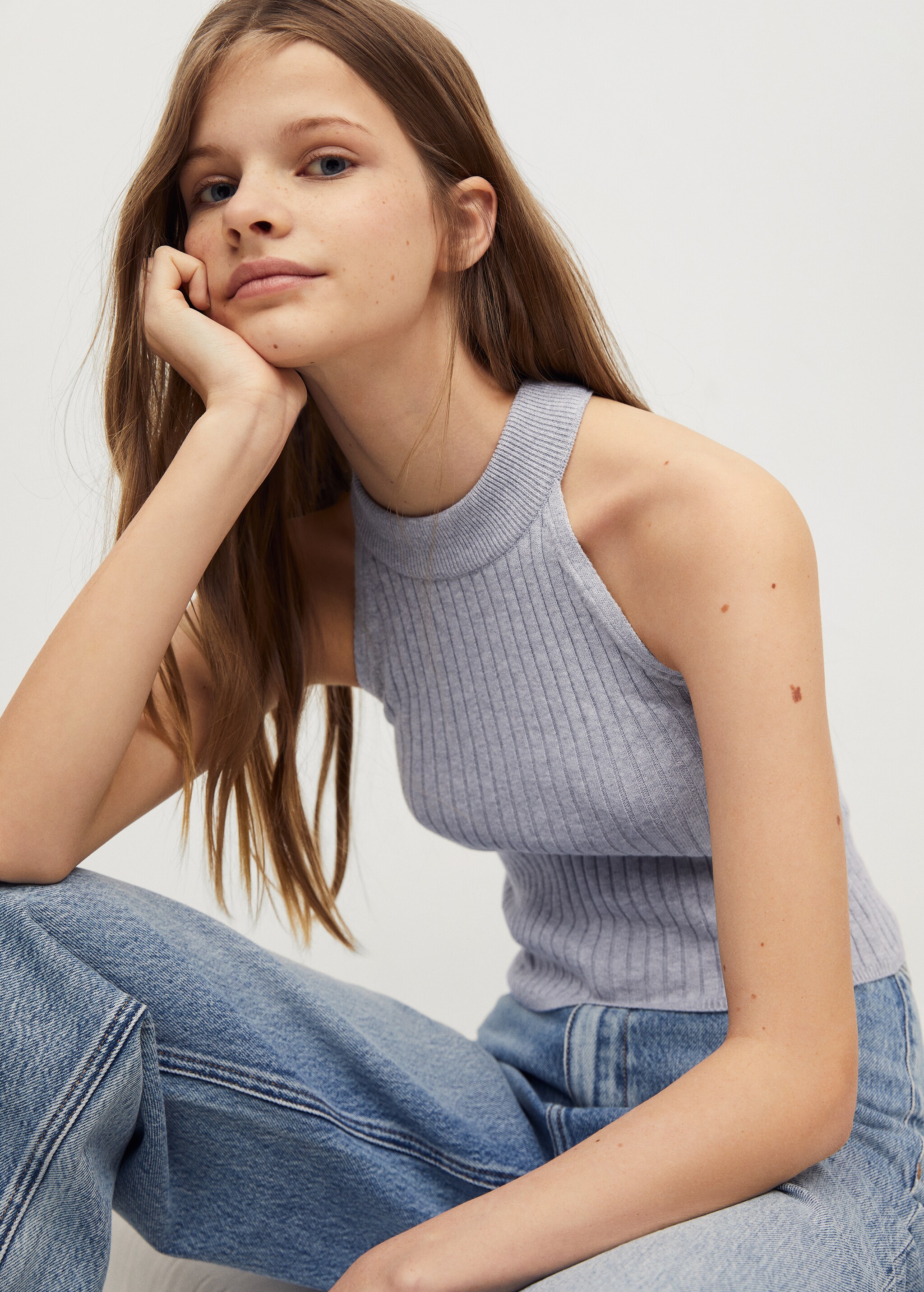 Ribbed halter neck top - Medium plane