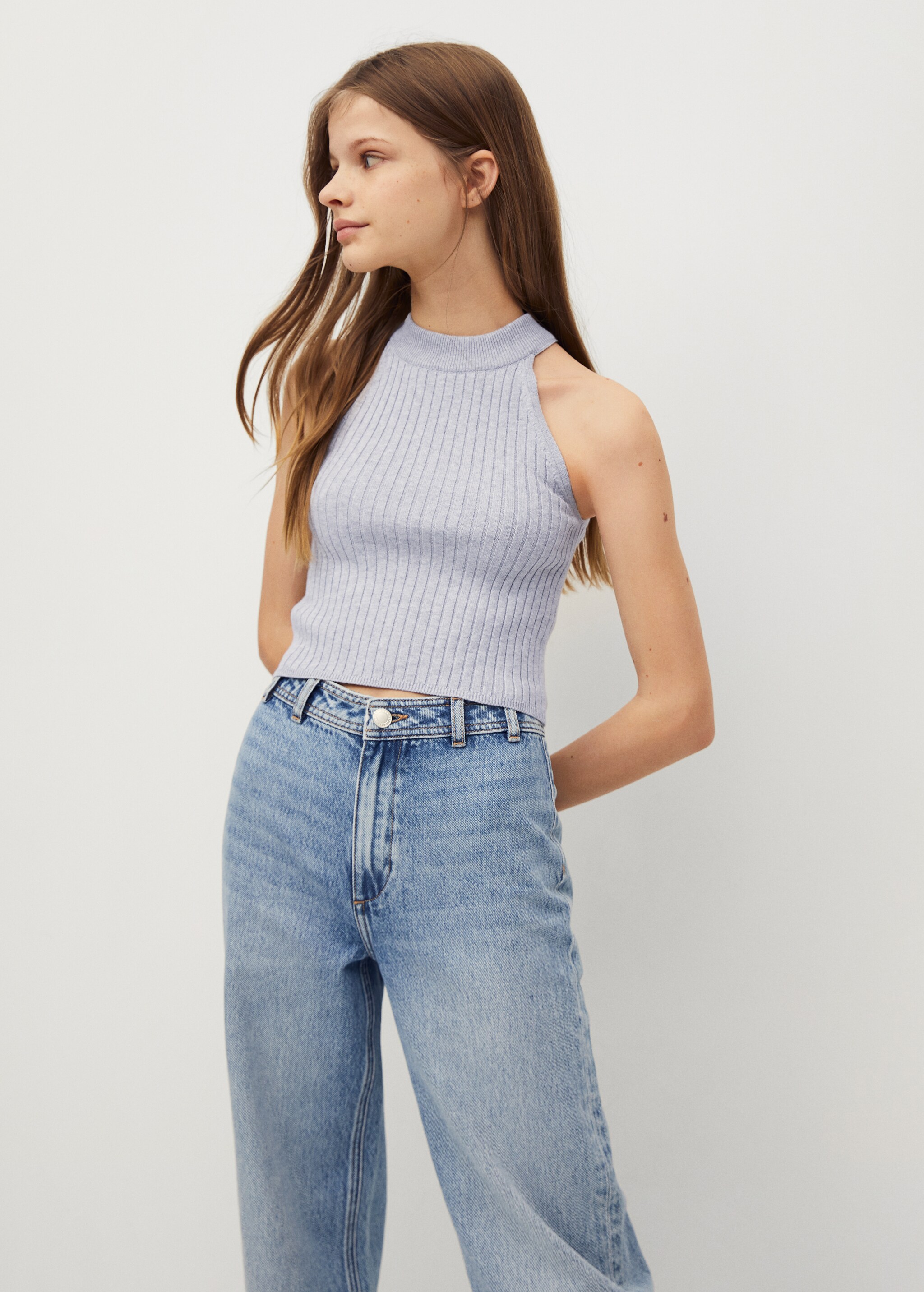 Ribbed halter neck top - Details of the article 1